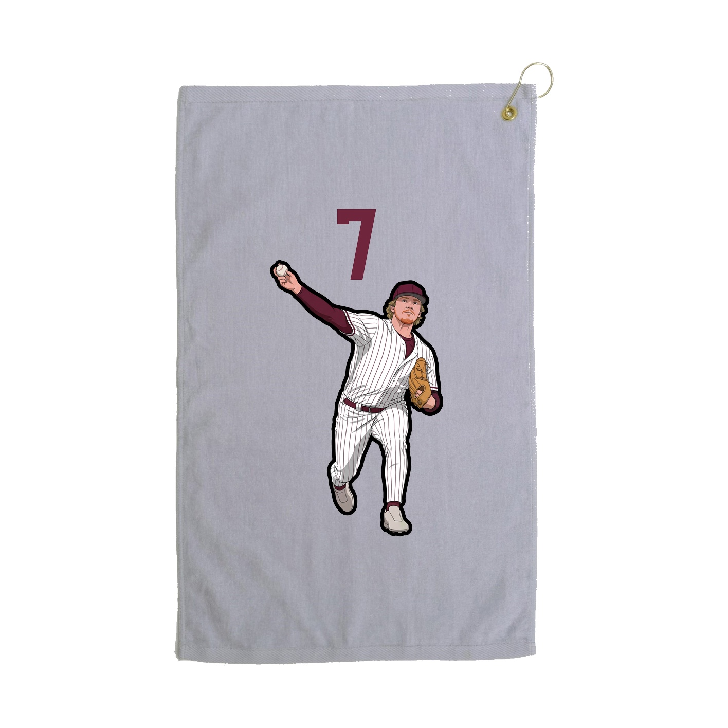 Golf Towel — Number Top in Grey