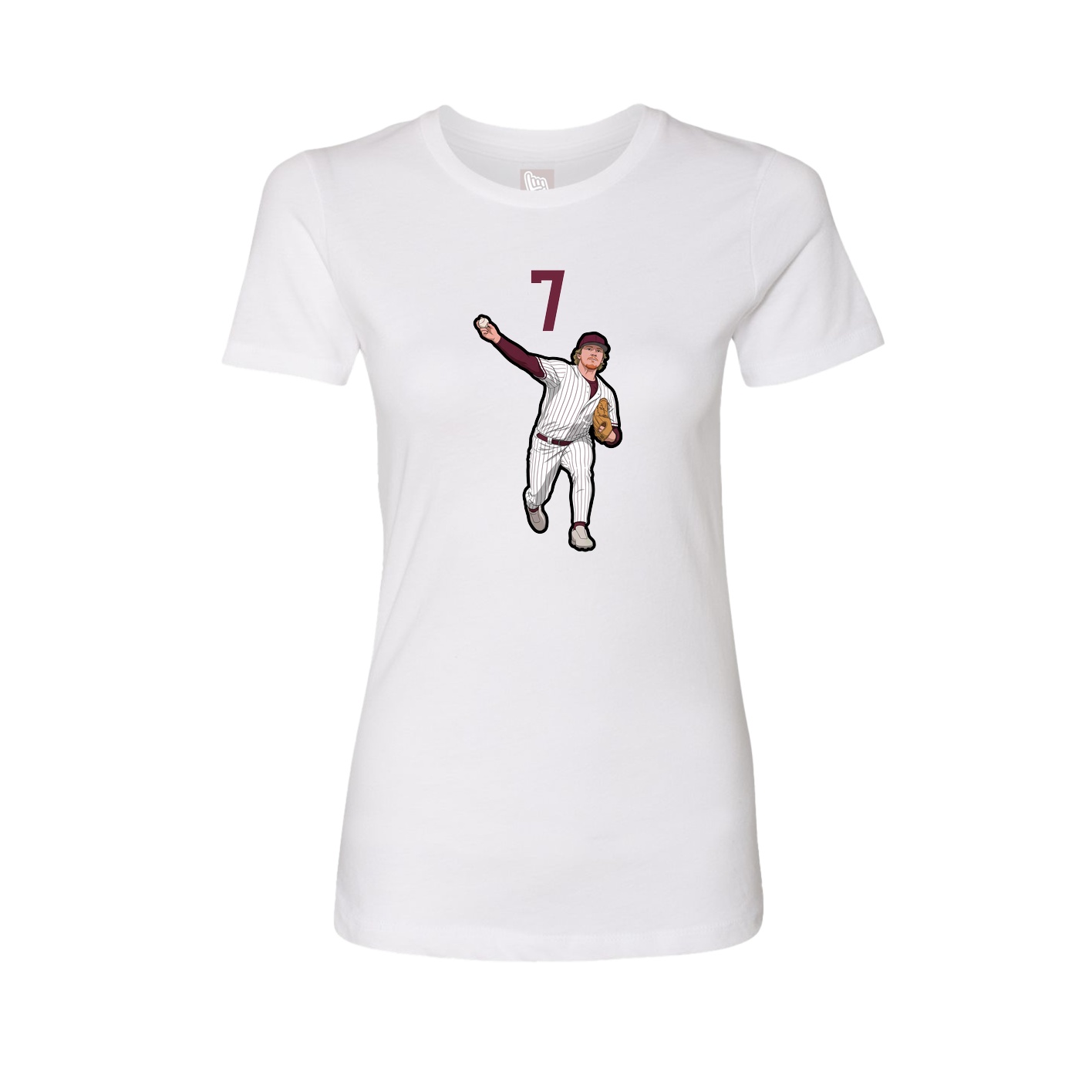 Fitted Women's Tee — Number Top in White