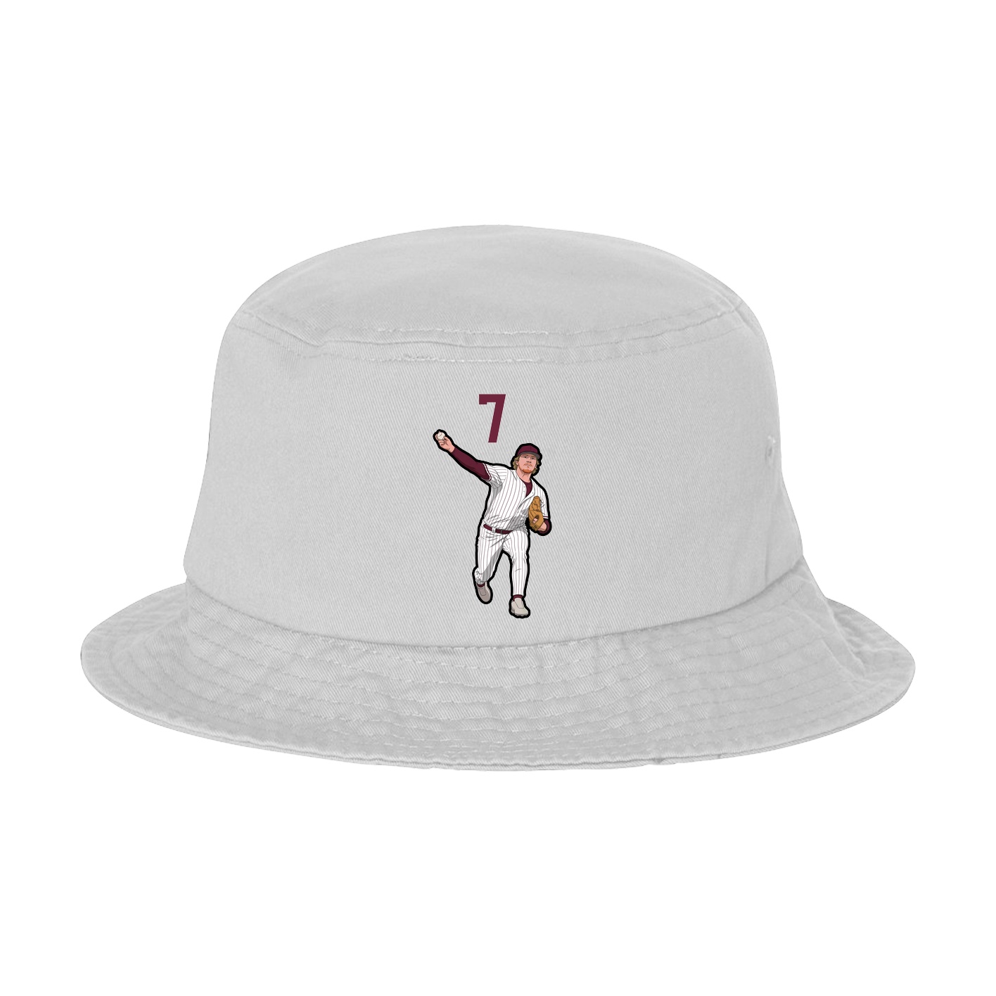 Bucket Cap — Number Top in White