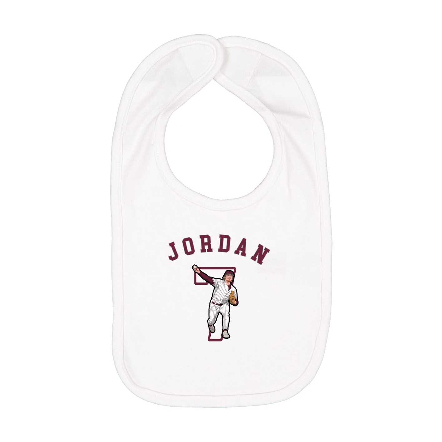 Infant Bib — Shirsey Arch in White