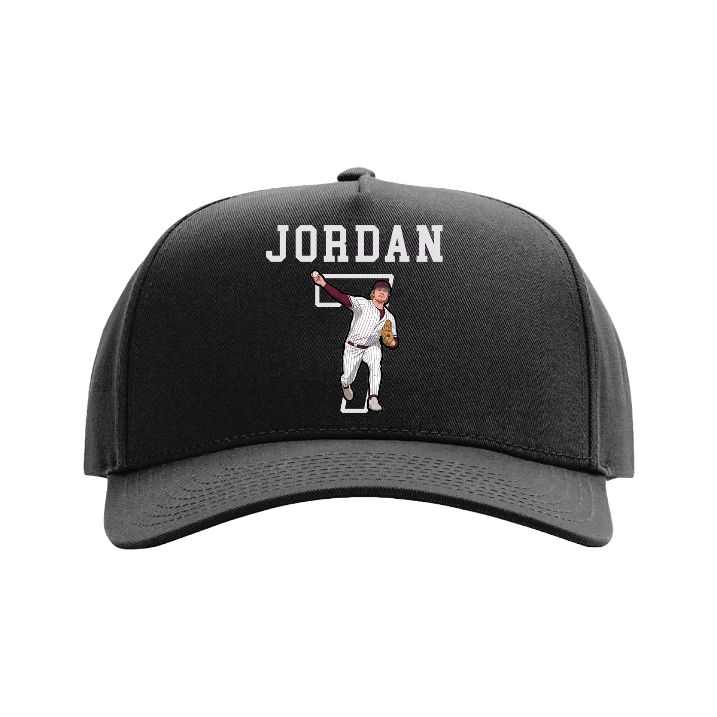 Full Fabric Five-Panel Champ Cap — Shirsey in Black