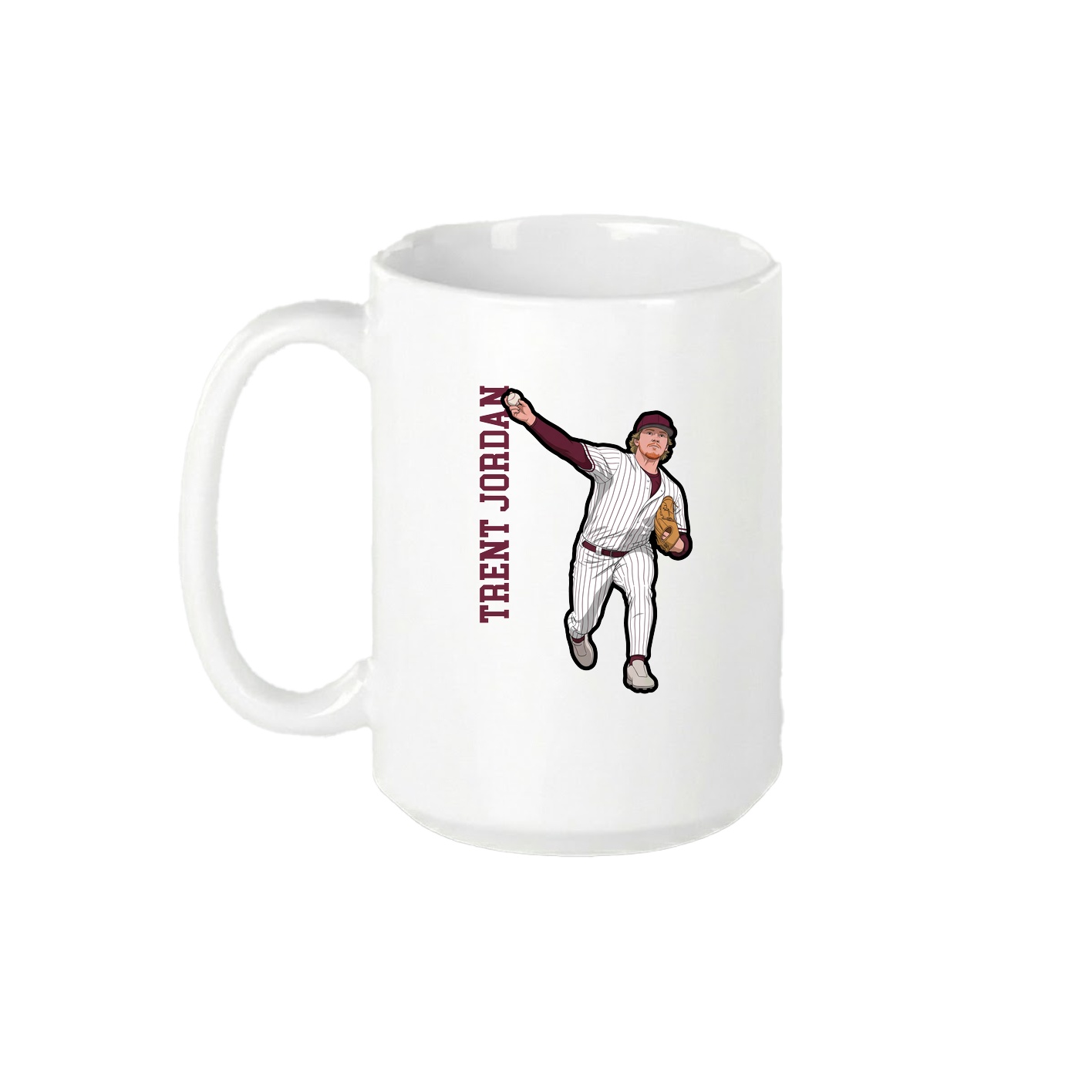 15oz Coffee Mug — Name Vertical in White