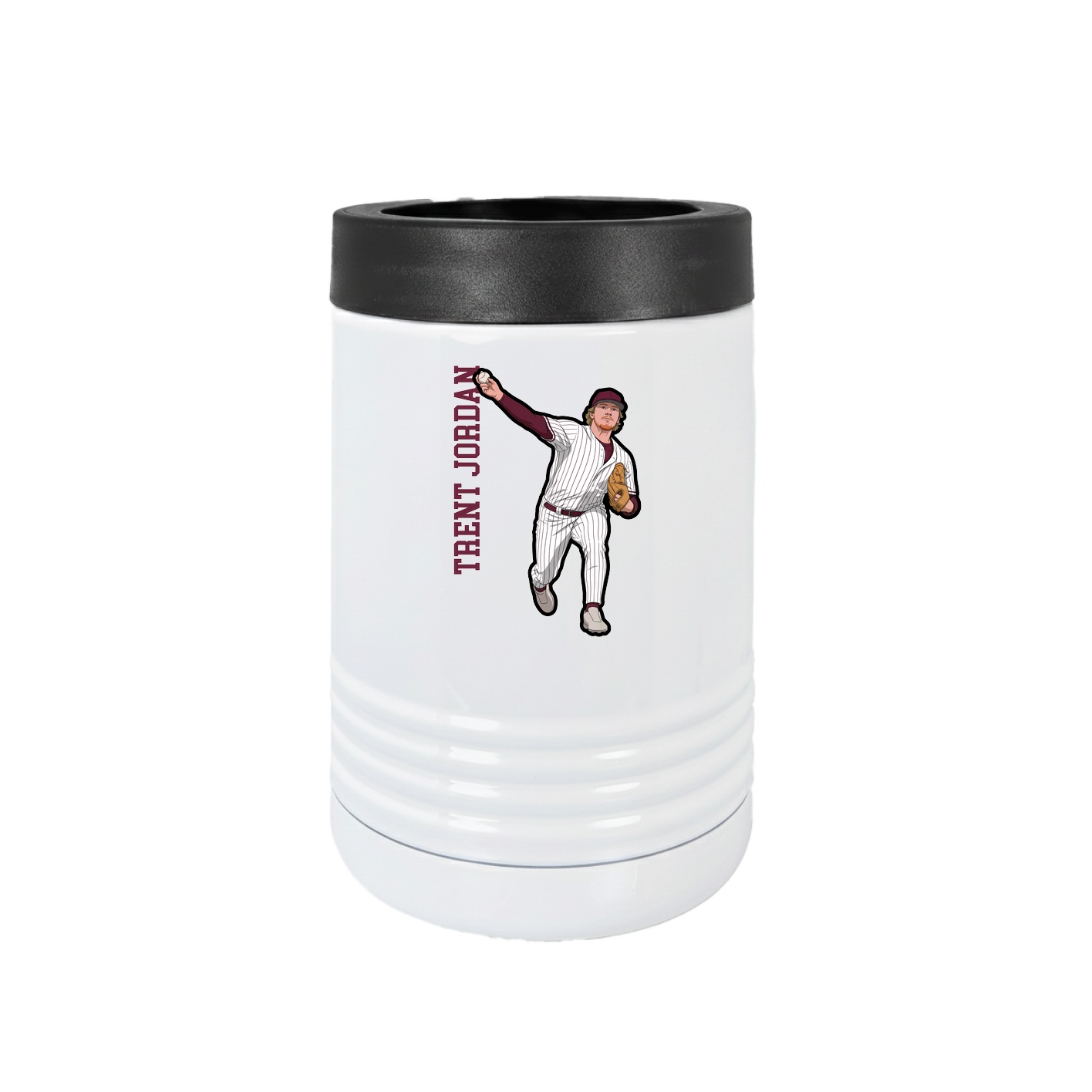 Beverage Holder — Name Vertical in White