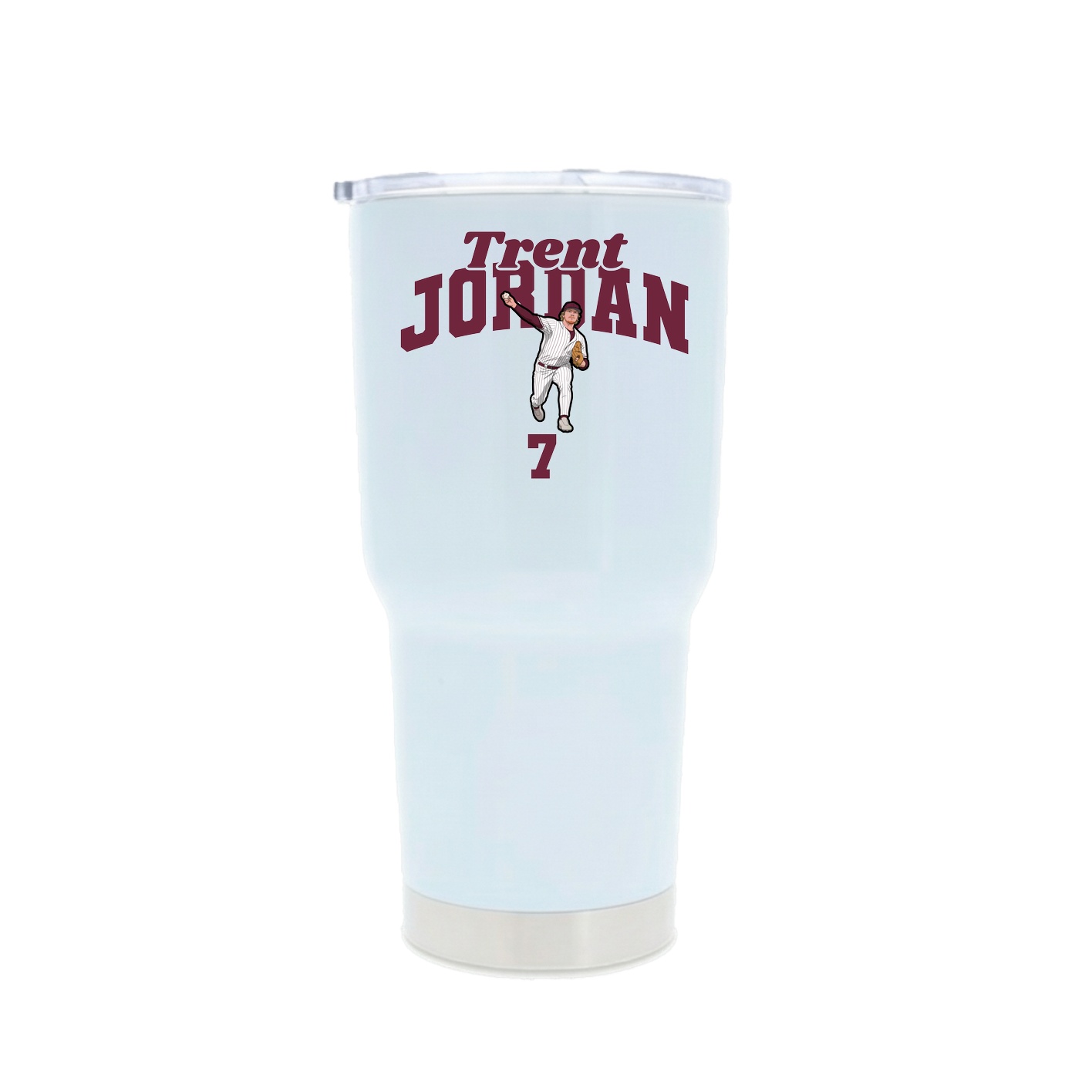 30oz Stainless Steel Tumbler — Signature Arch in White