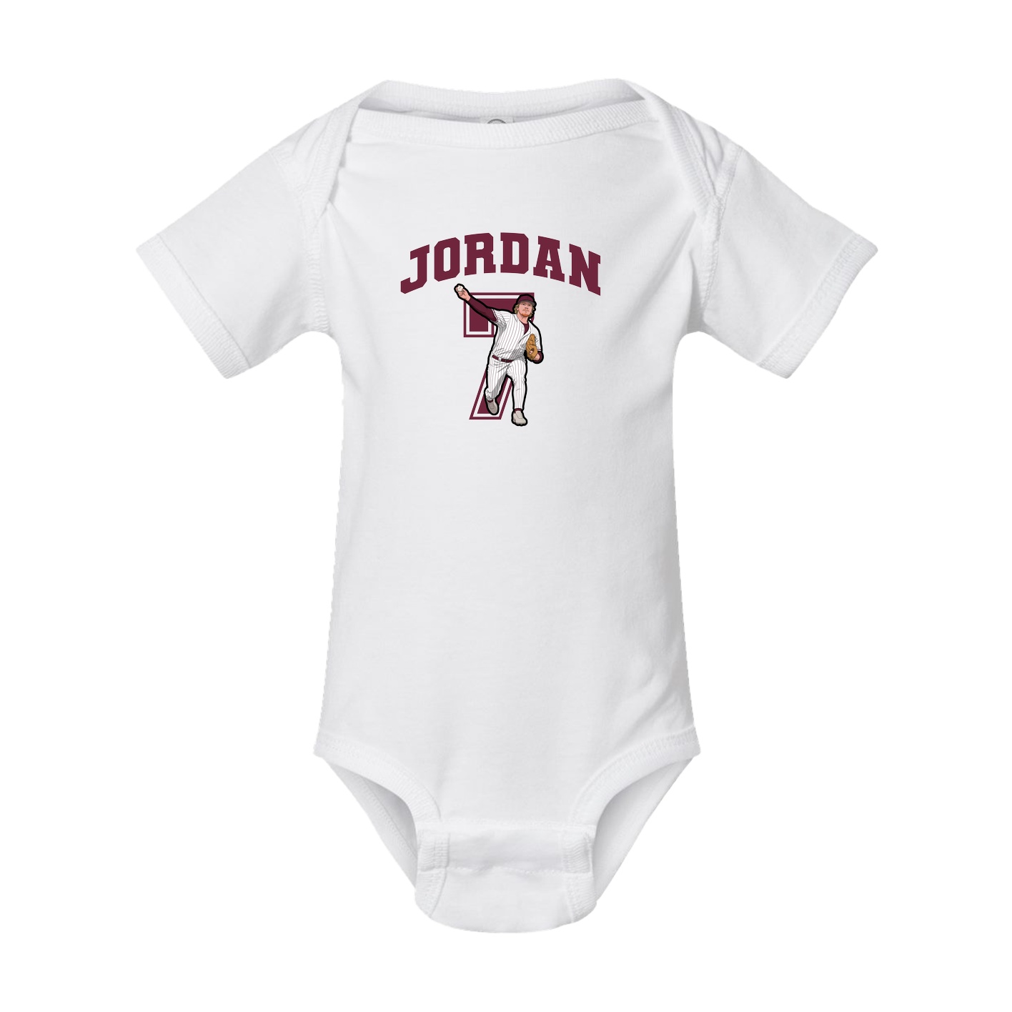 Baby Onesie — Number in White
