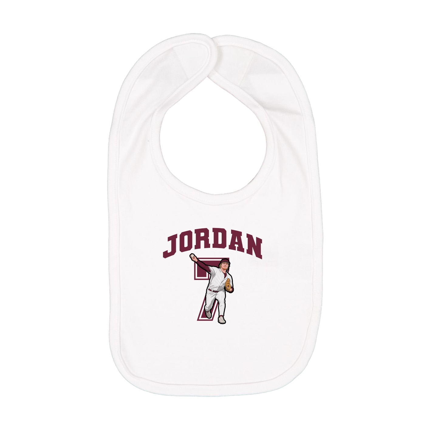 Infant Bib — Number in White