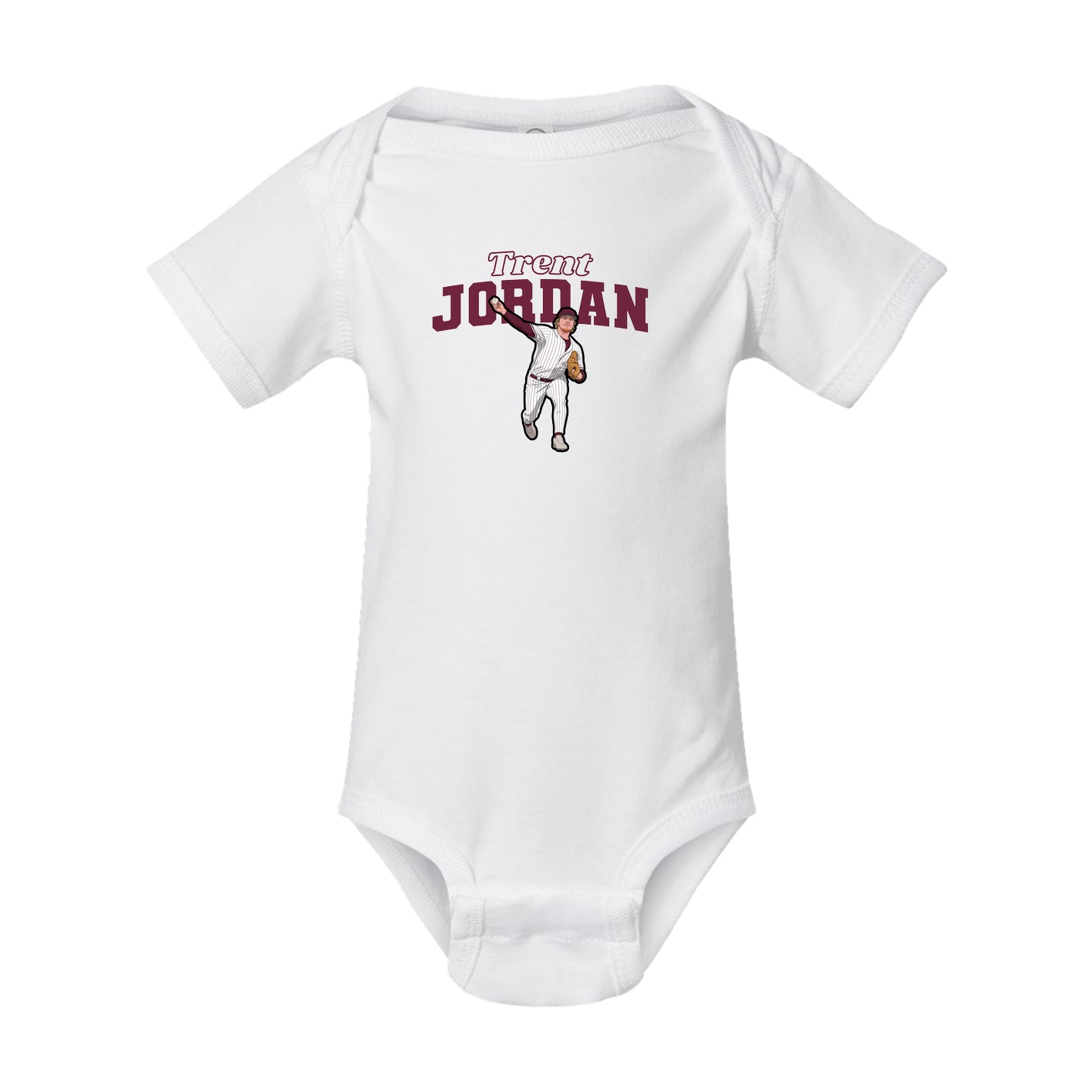 Baby Onesie — Name Arch in White