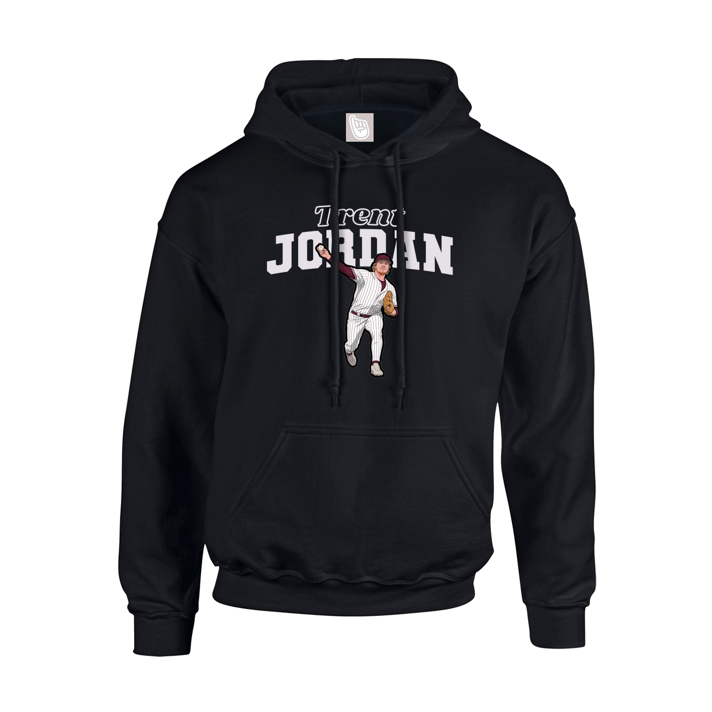 Youth Hoodie — Name Arch in Black