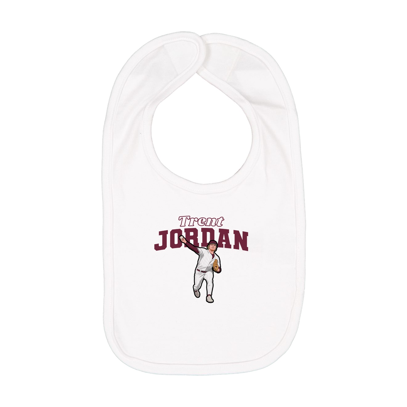 Infant Bib — Name Arch in White