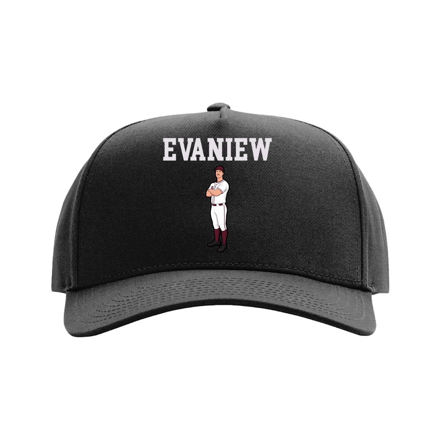 Full Fabric Five-Panel Champ Cap — Shirsey in Black