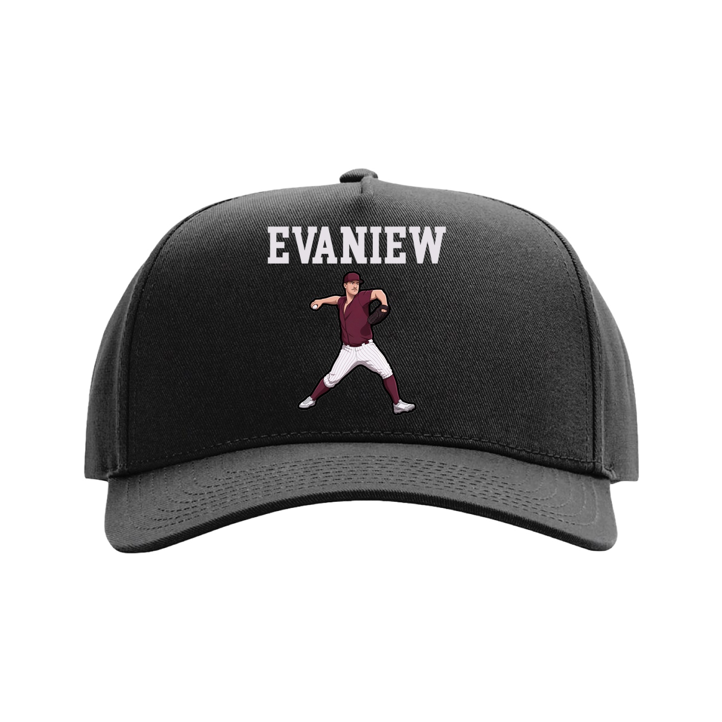 Full Fabric Five-Panel Champ Cap — Shirsey in Black