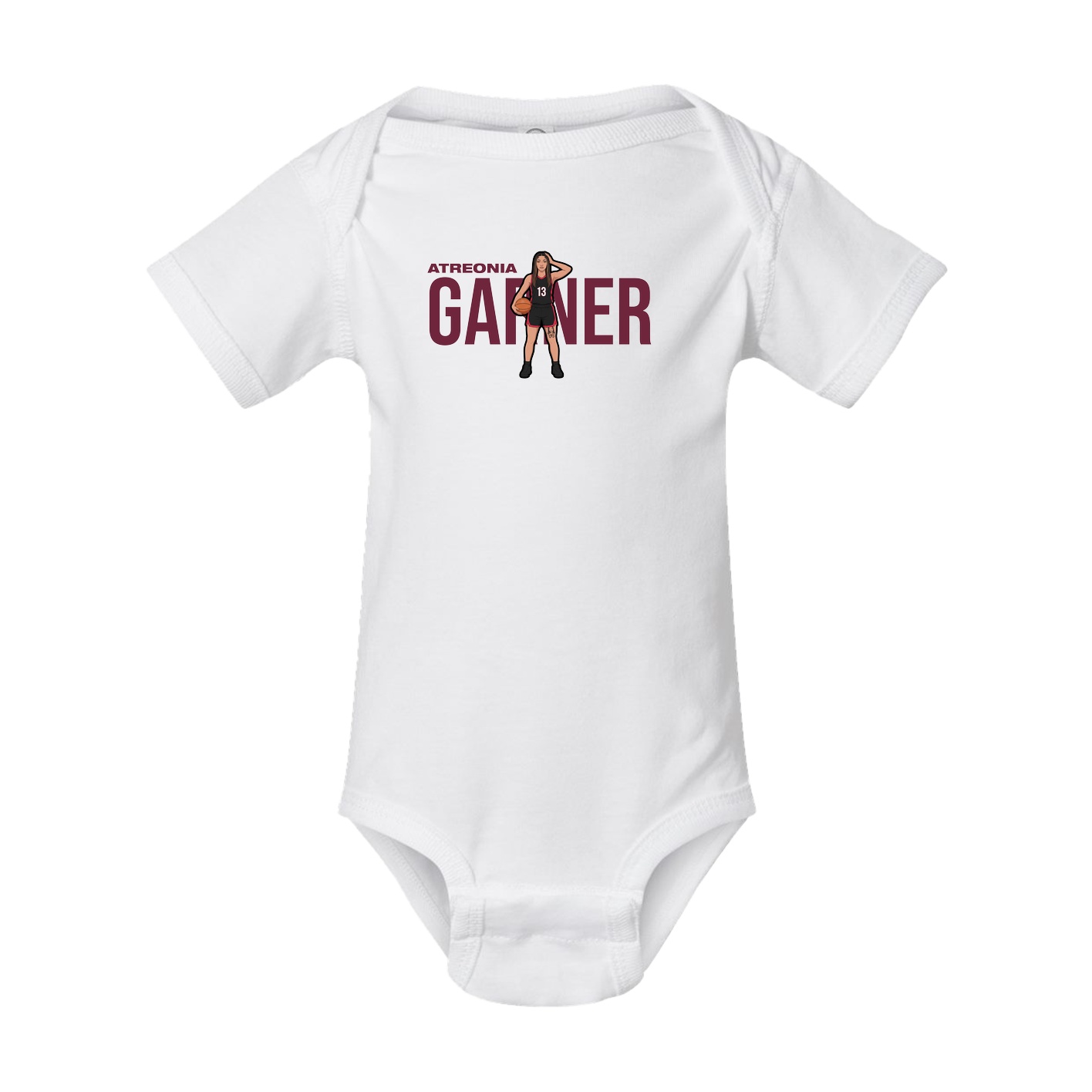 Baby Onesie — Player Name in White