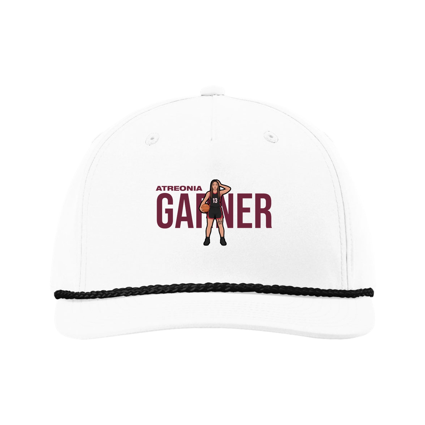 Five-Panel Classic Rope Cap — Player Name in White