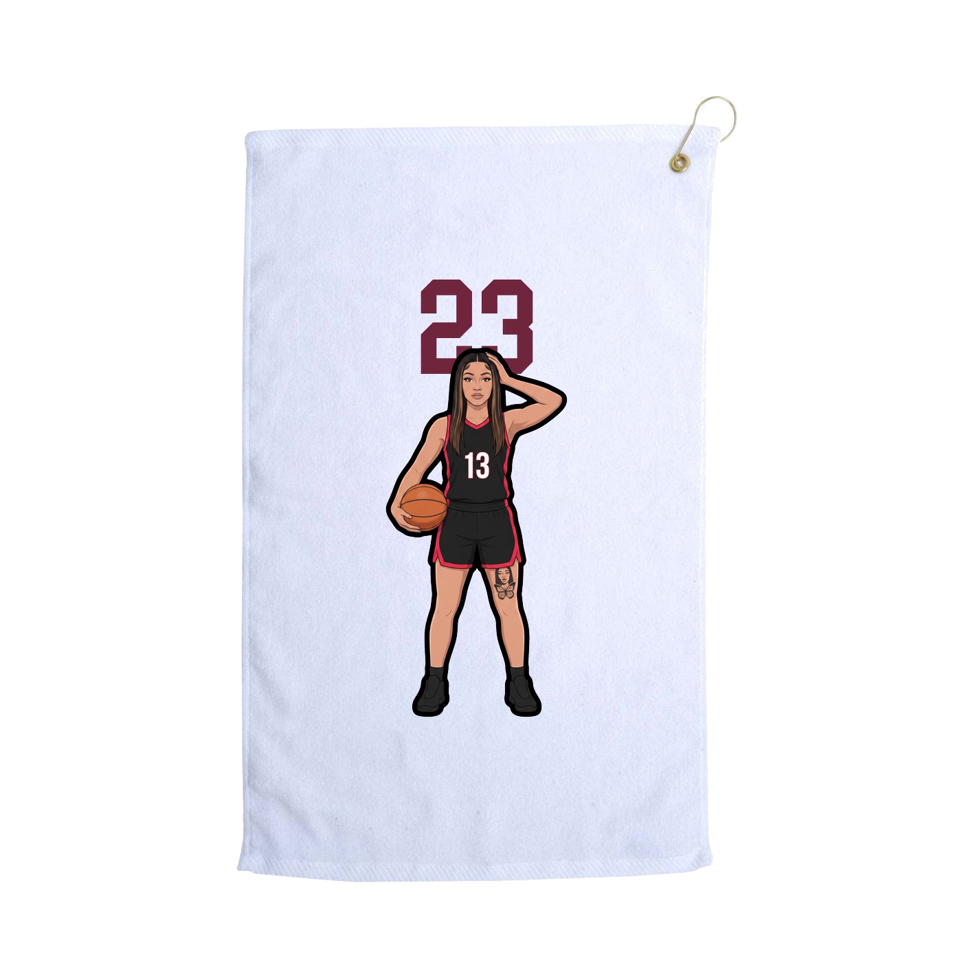 Golf Towel — Number Top in White