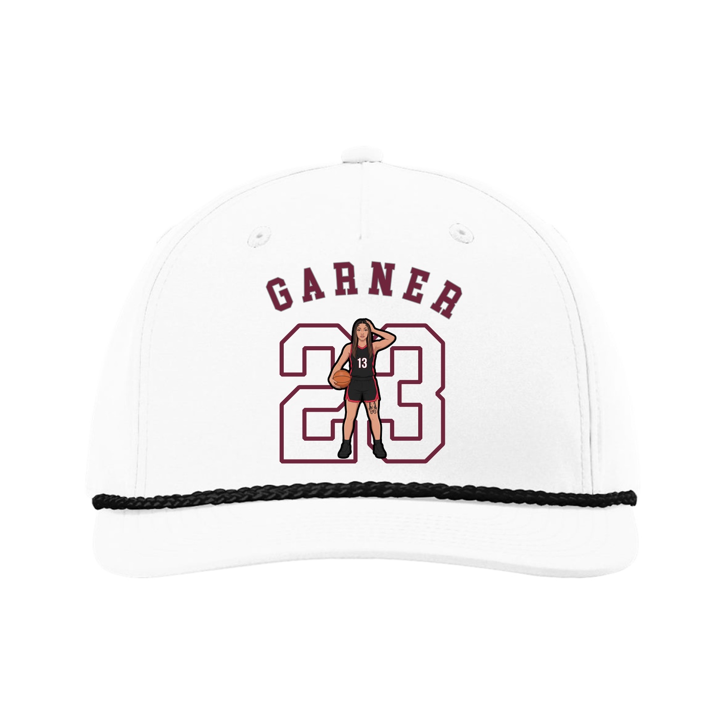 Five-Panel Classic Rope Cap — Shirsey Arch in White