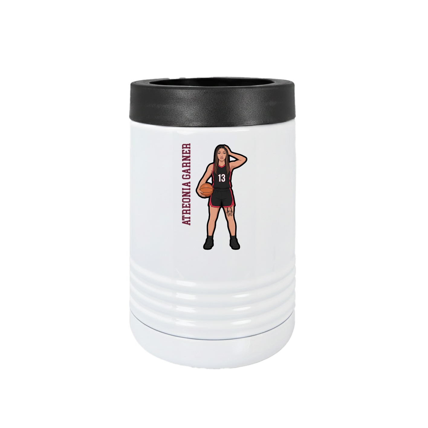 Beverage Holder — Name Vertical in White