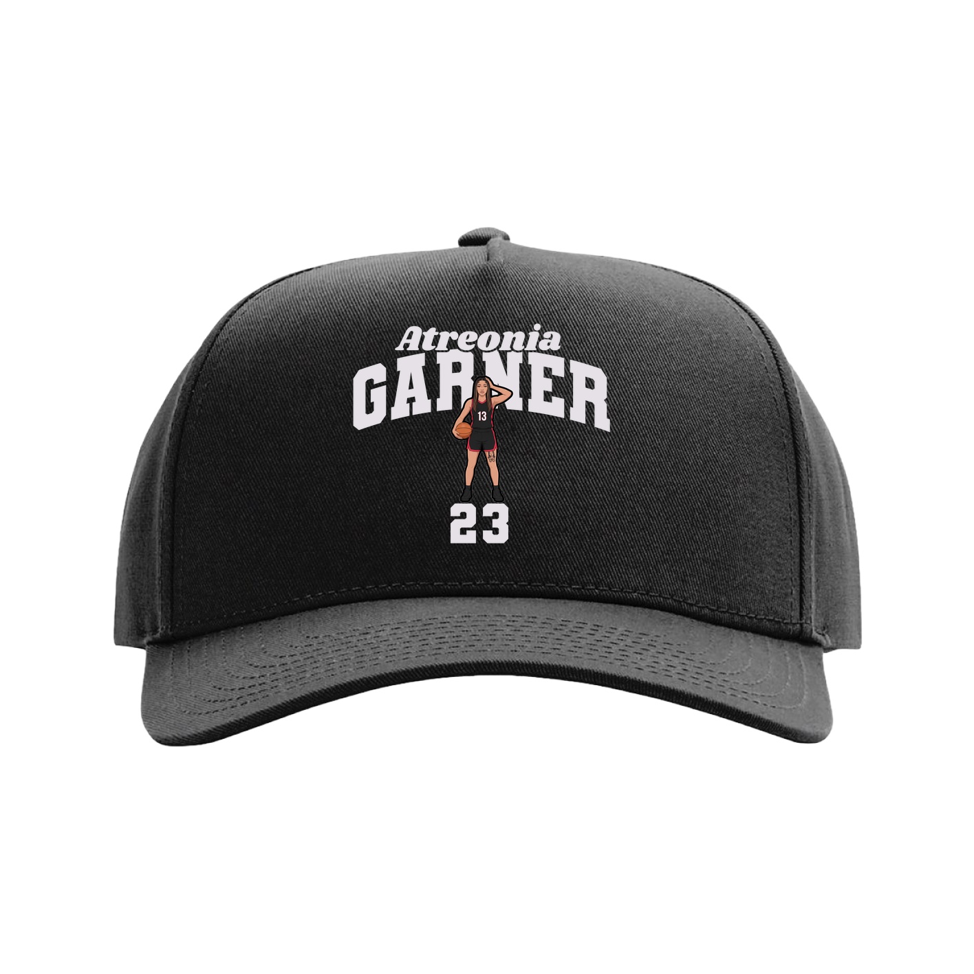 Full Fabric Five-Panel Champ Cap — Signature Arch in Black