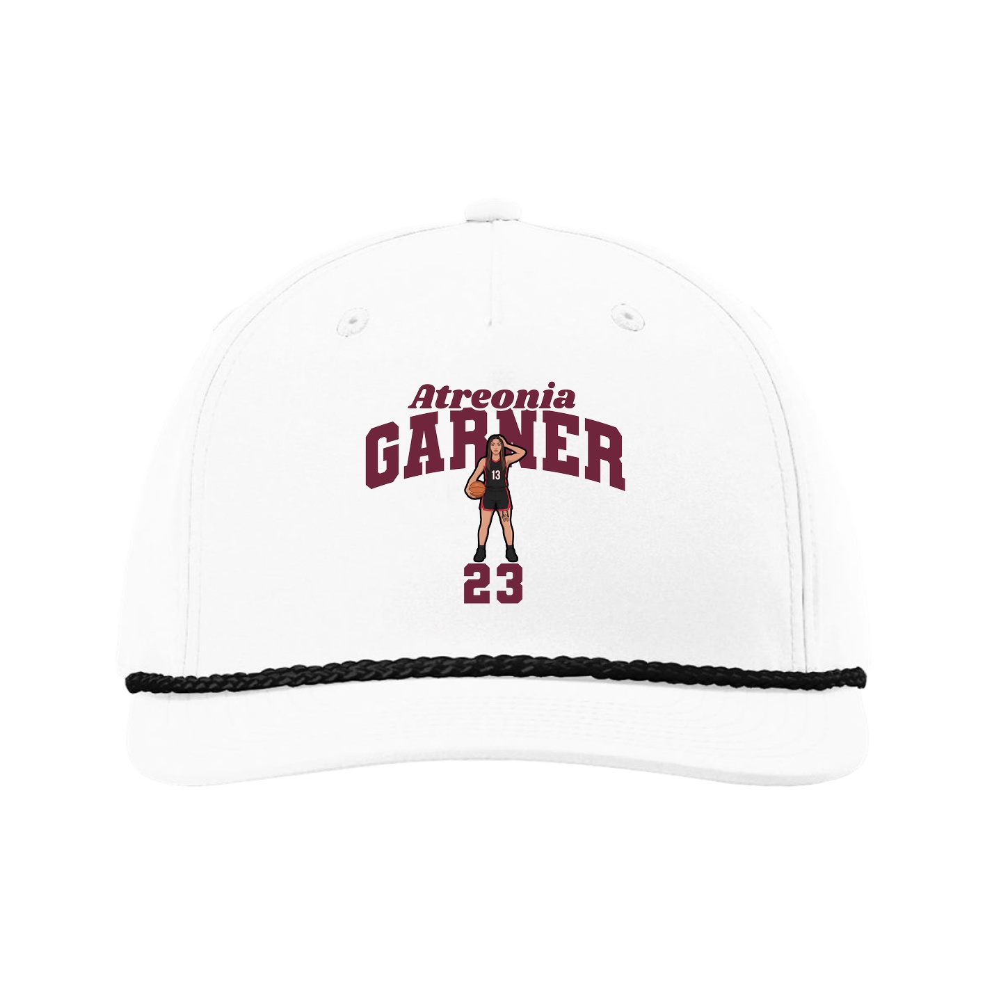 Five-Panel Classic Rope Cap — Signature Arch in White