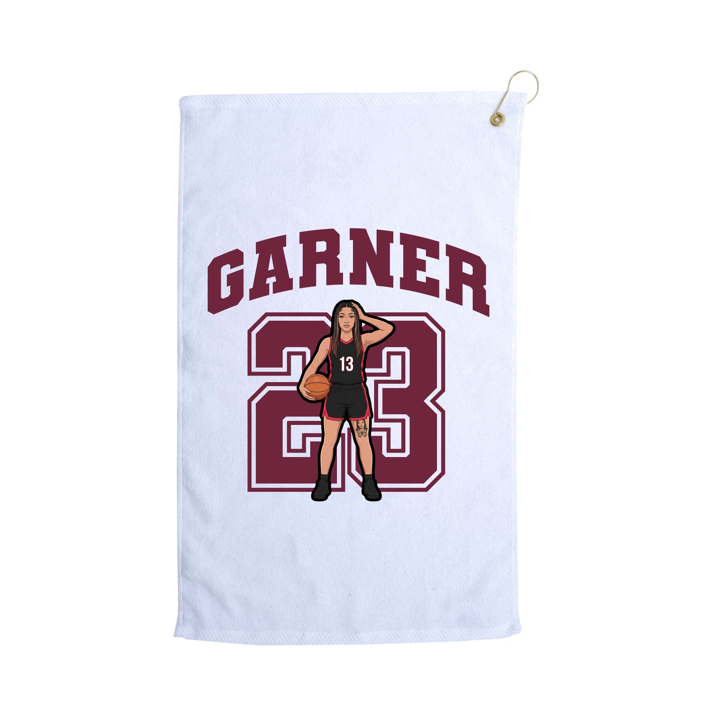 Golf Towel — Number in White