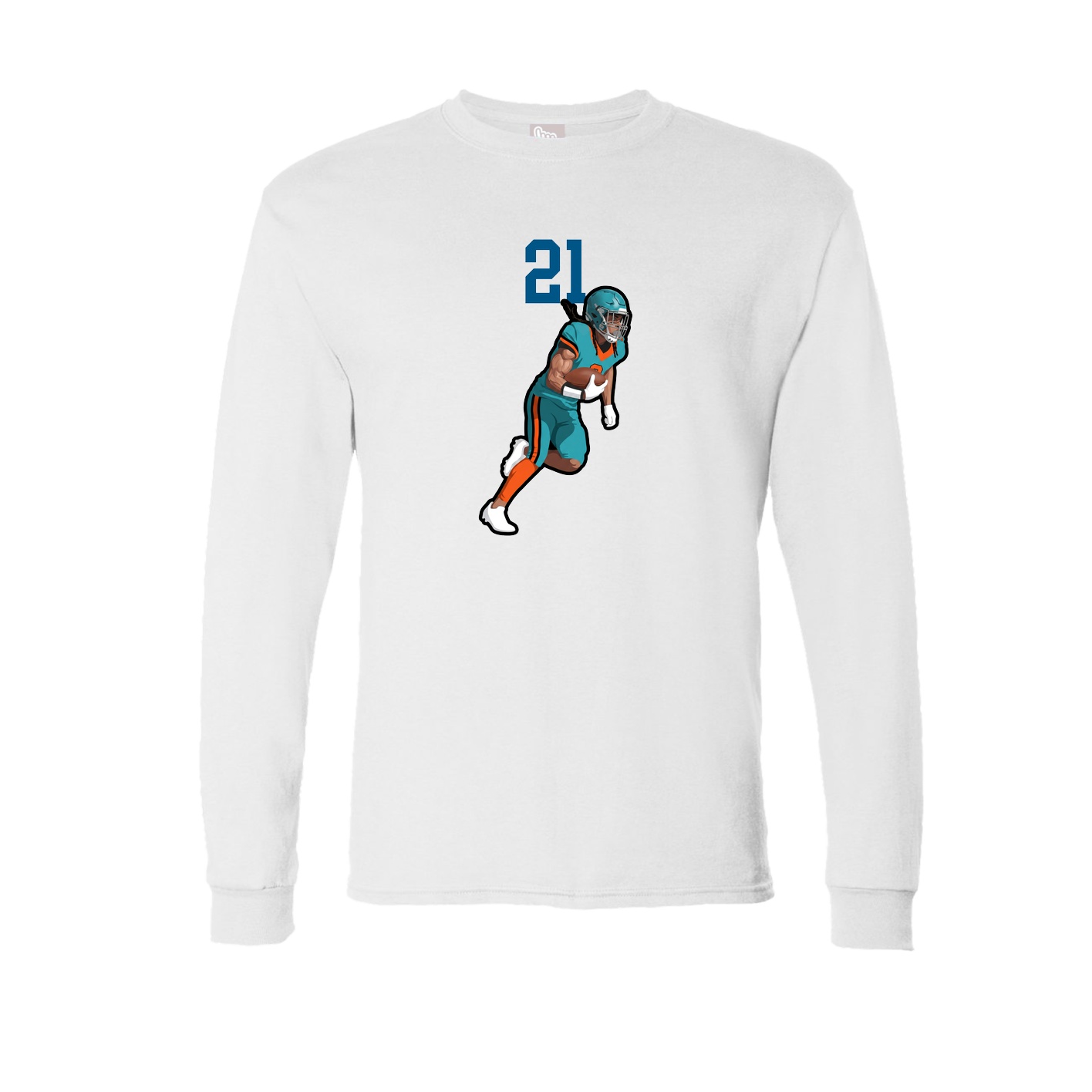 Long Sleeve Tee — Number Top in White