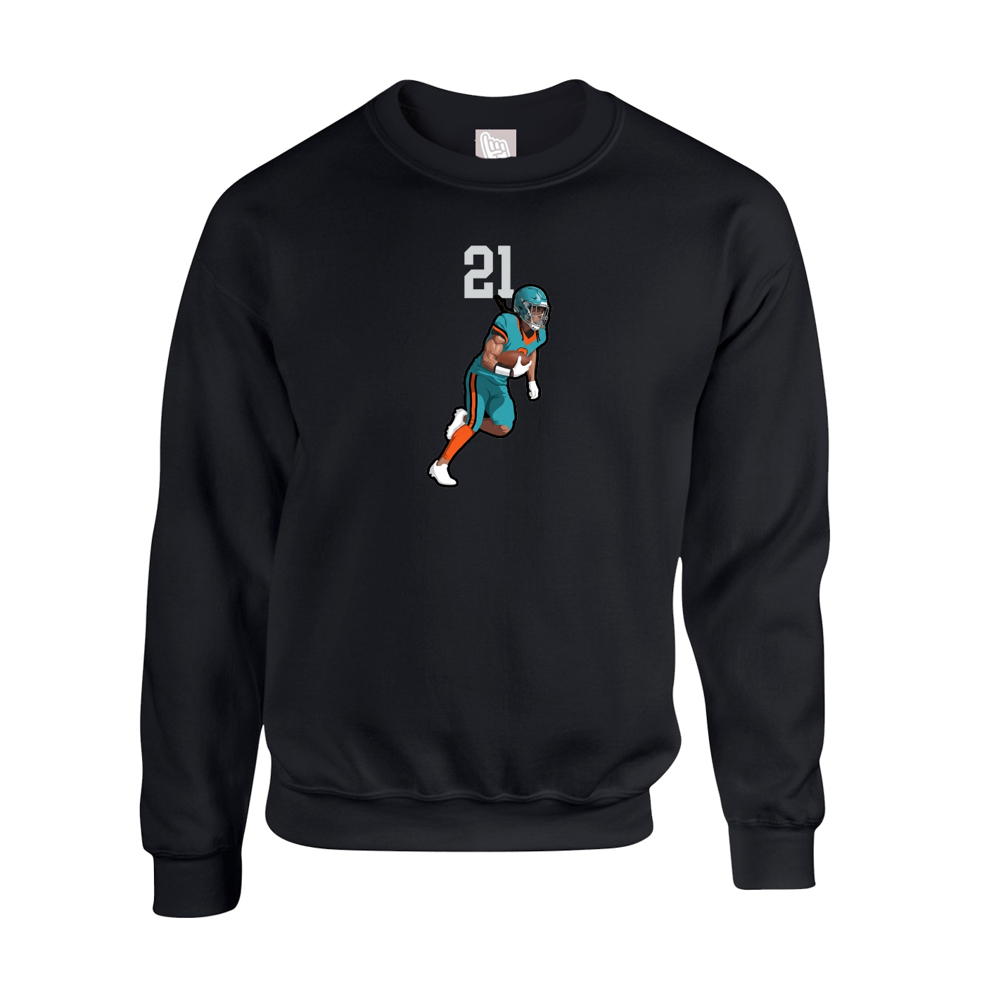 Fleece Crew — Number Top in Black