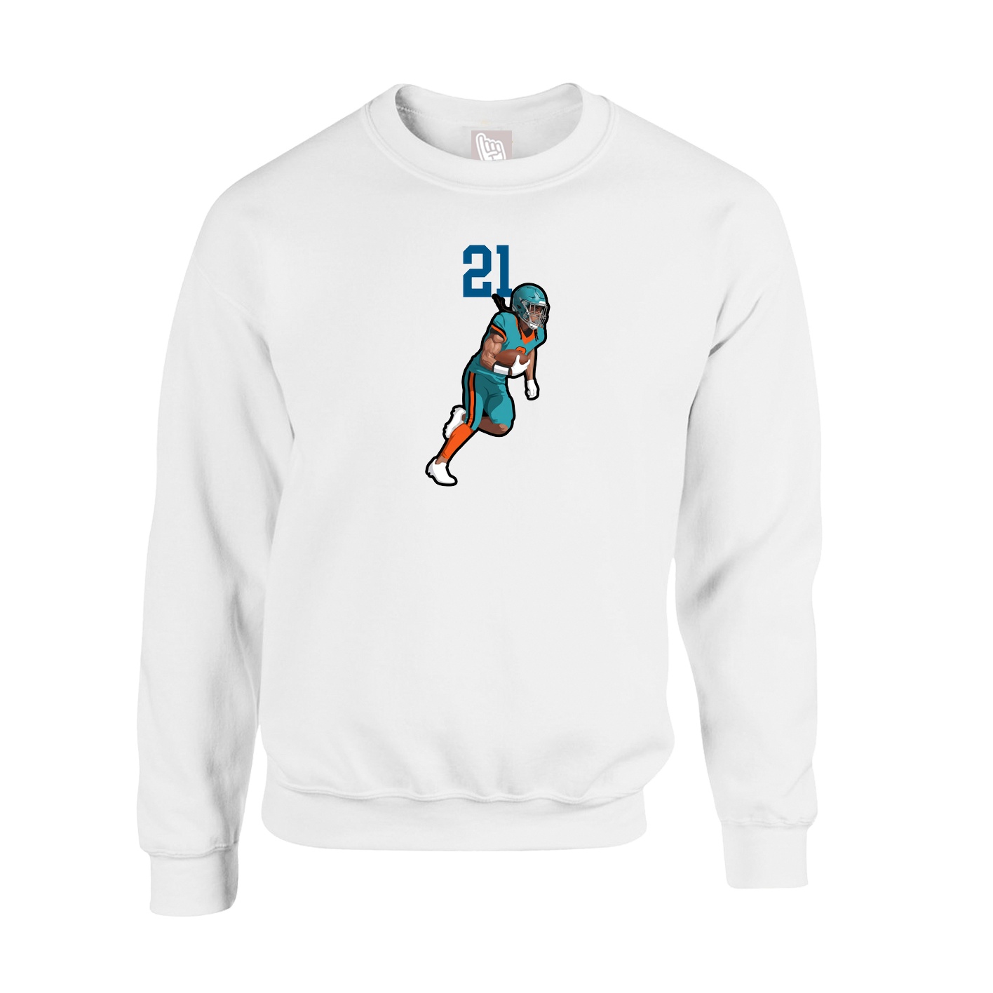 Fleece Crew — Number Top in White