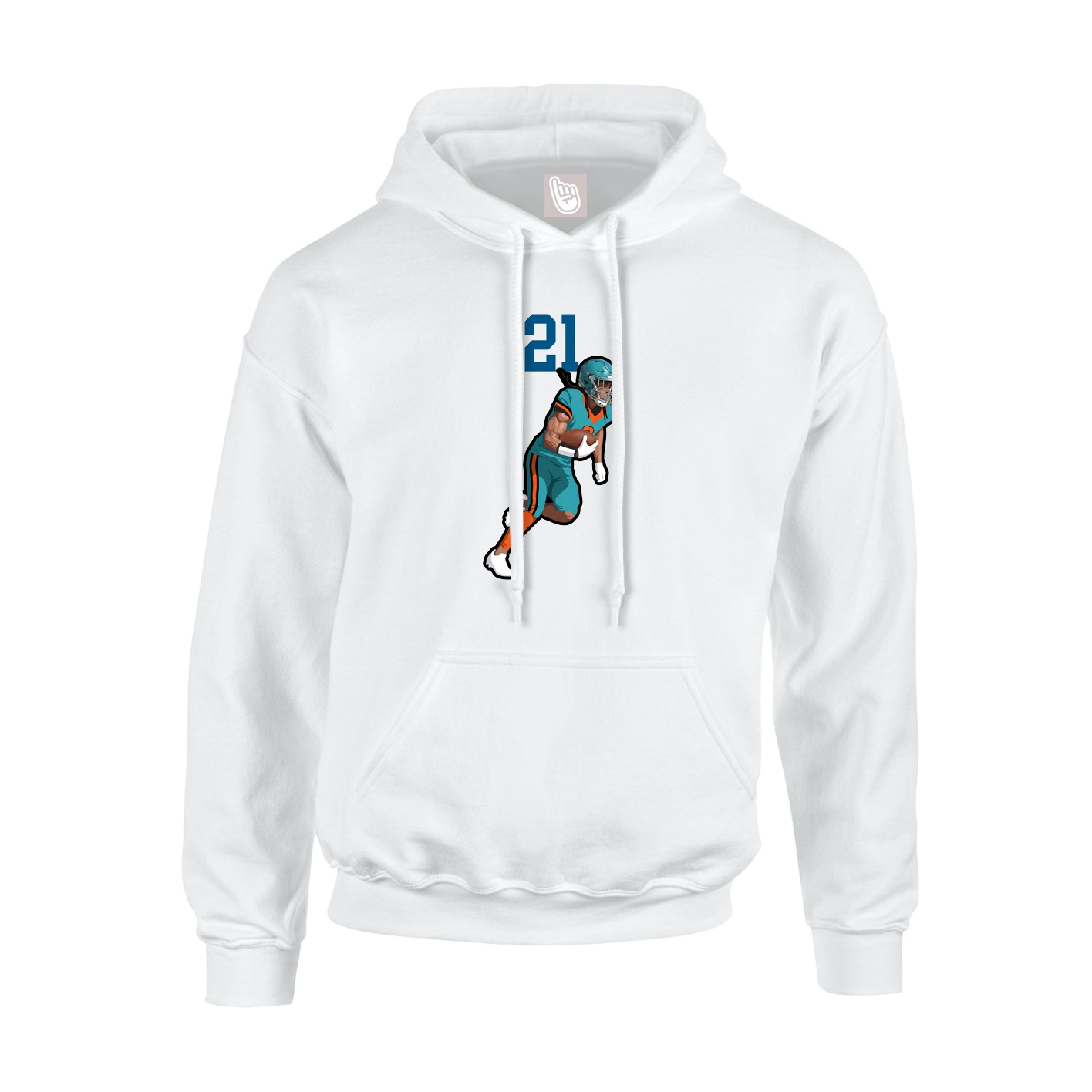 Youth Hoodie — Number Top in White