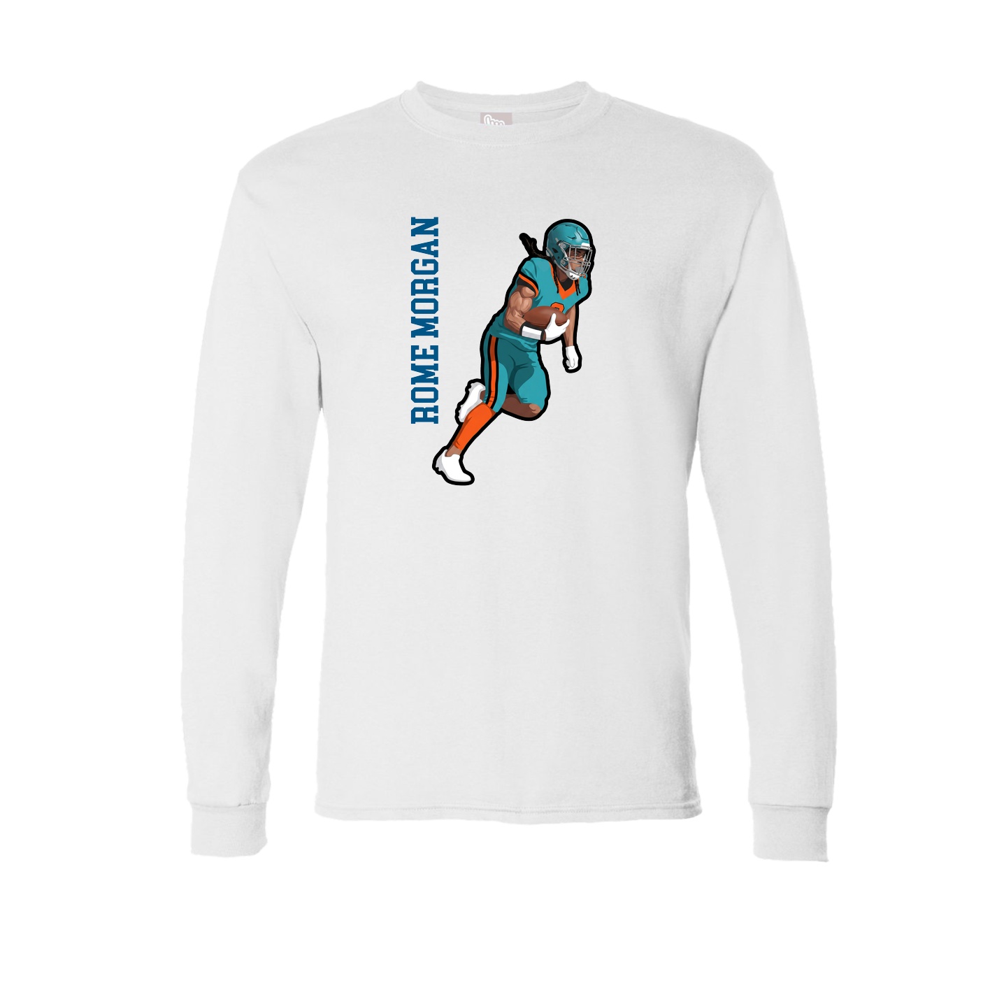 Long Sleeve Tee — Name Vertical in White