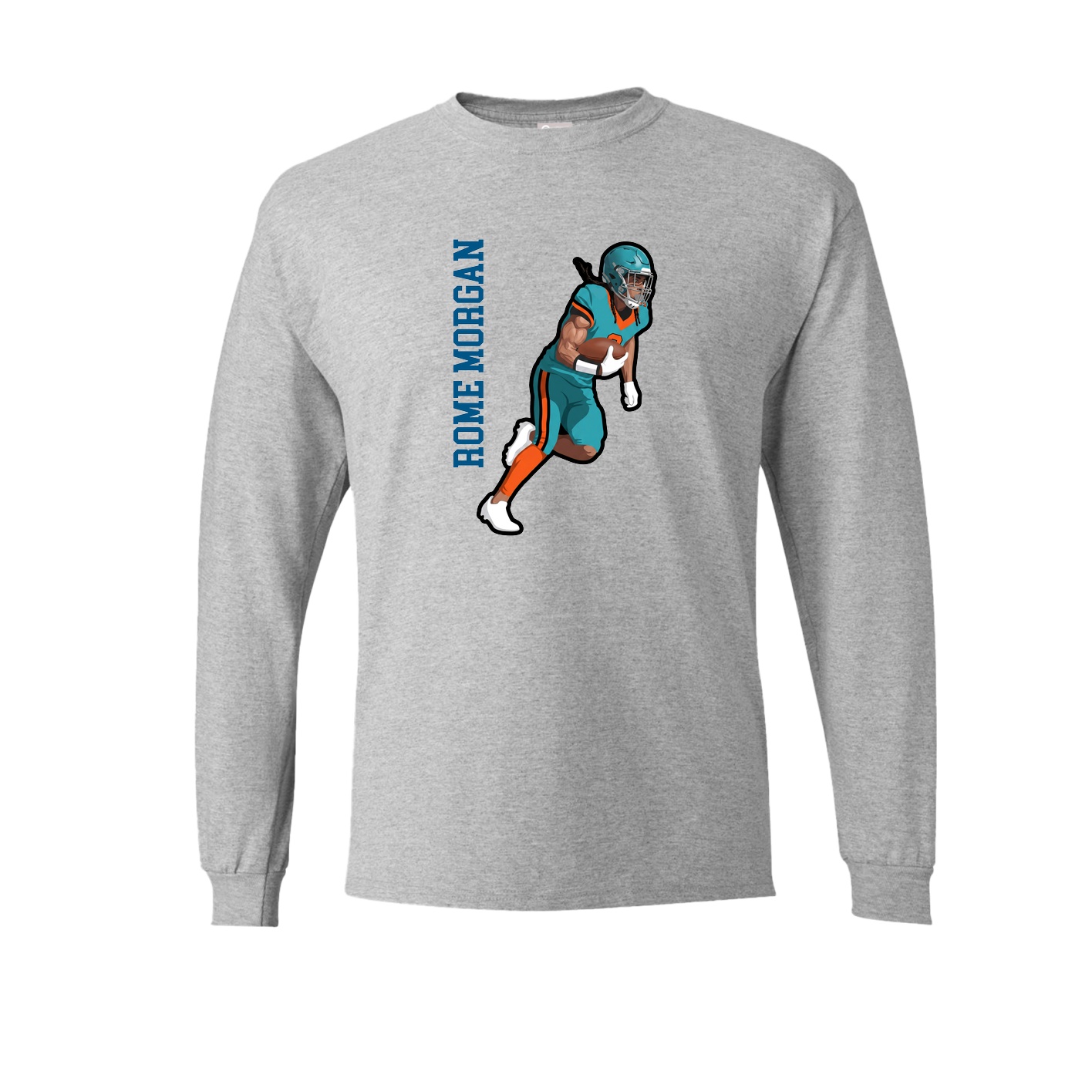 Long Sleeve Tee — Name Vertical in Grey