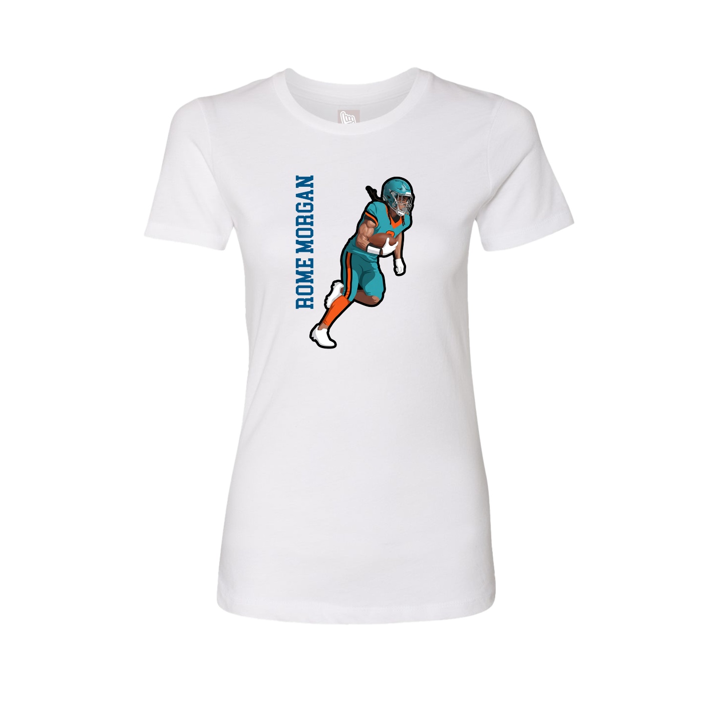 Womens Tee — Name Vertical in White