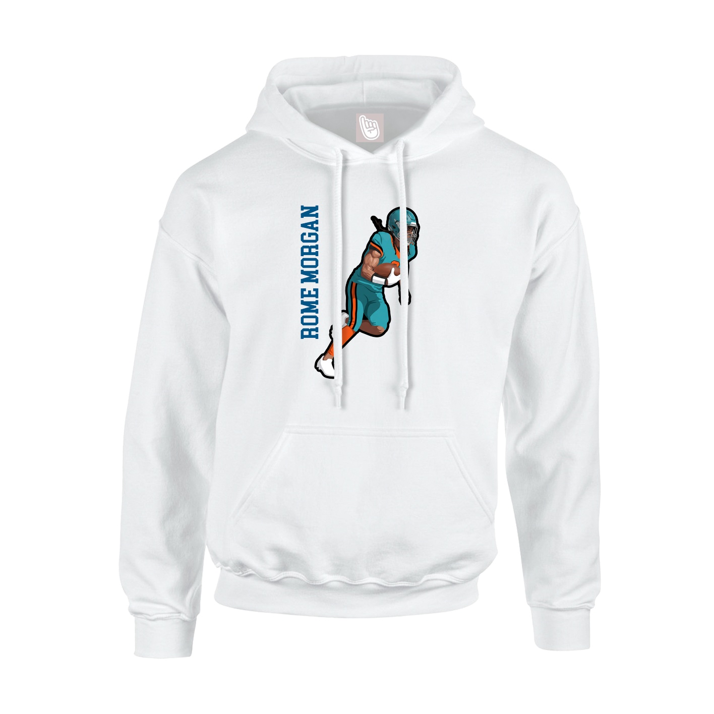 Youth Hoodie — Name Vertical in White