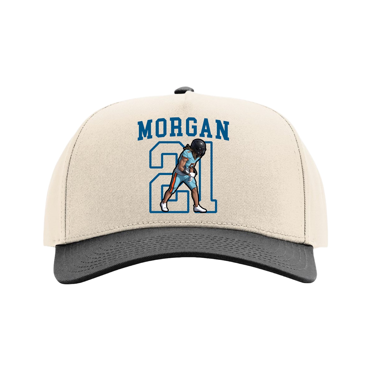 Full Fabric Five-Panel Champ Cap — Shirsey in Cream/Black