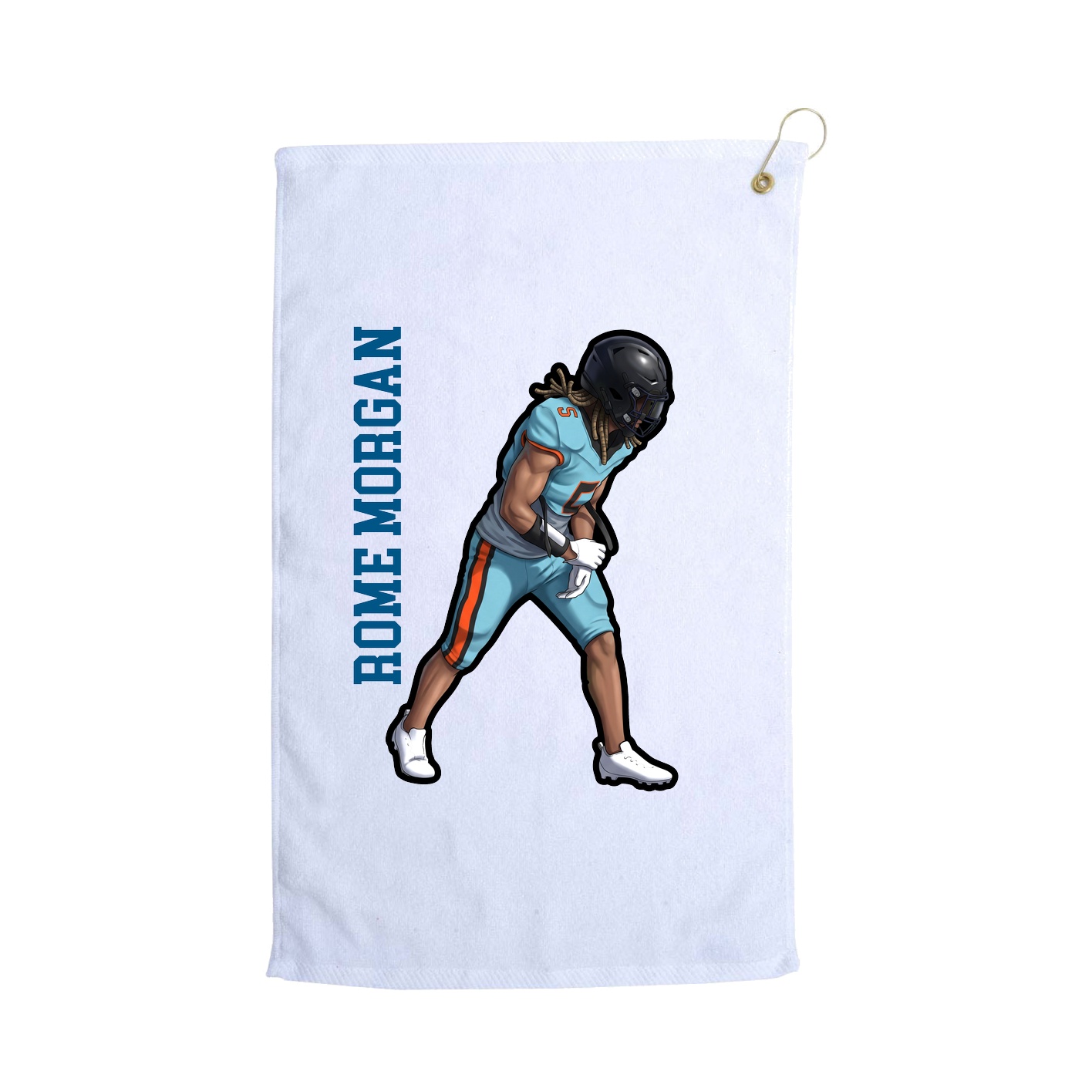 Golf Towel — Name Vertical in White