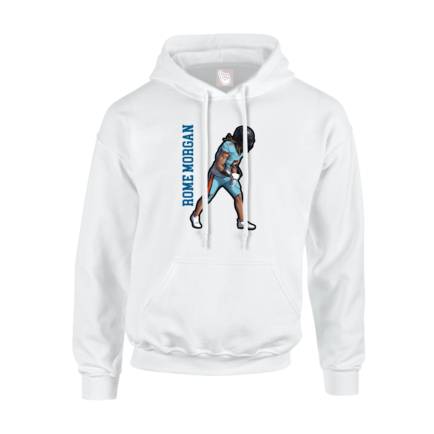 Hoodie — Name Vertical in White
