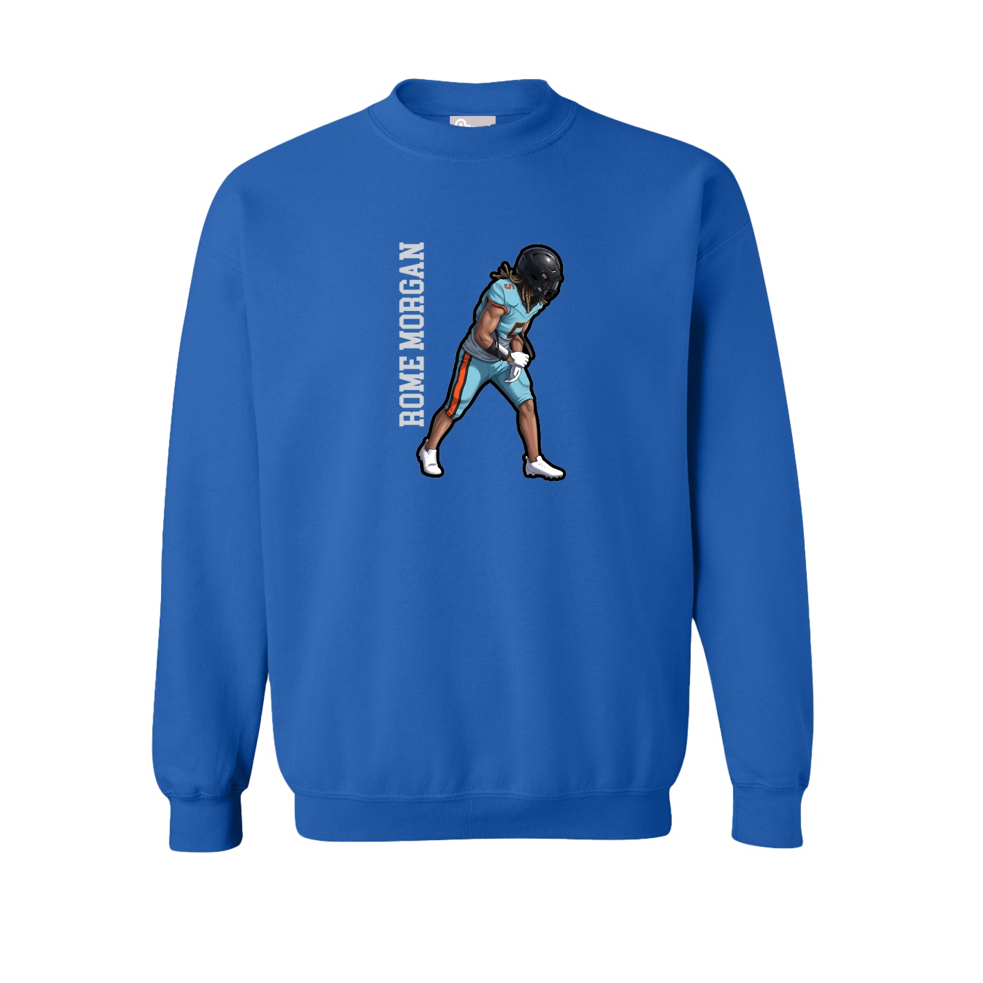 Fleece Crew — Name Vertical in Royal