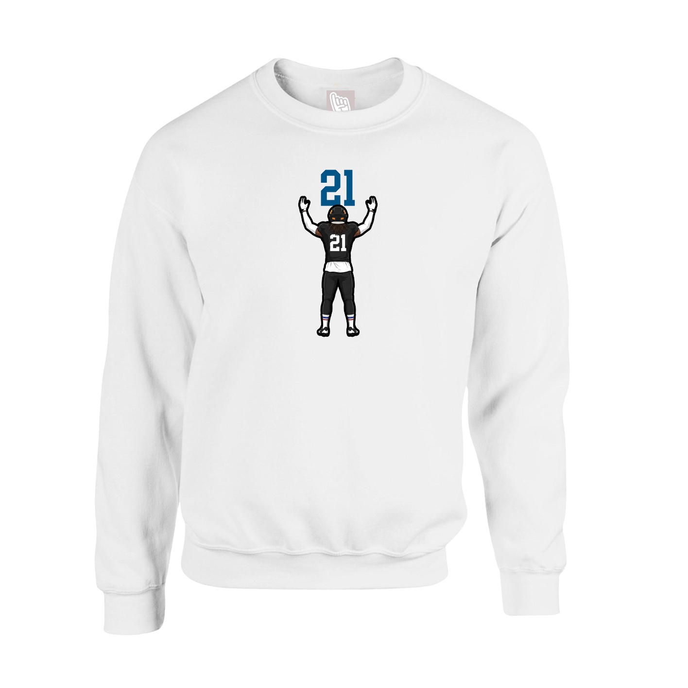 Fleece Crew — Number Top in White