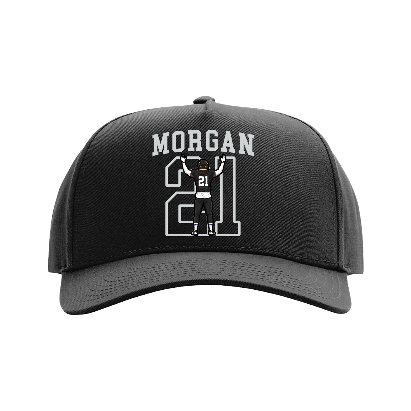 Full Fabric Five-Panel Champ Cap — Shirsey in Black