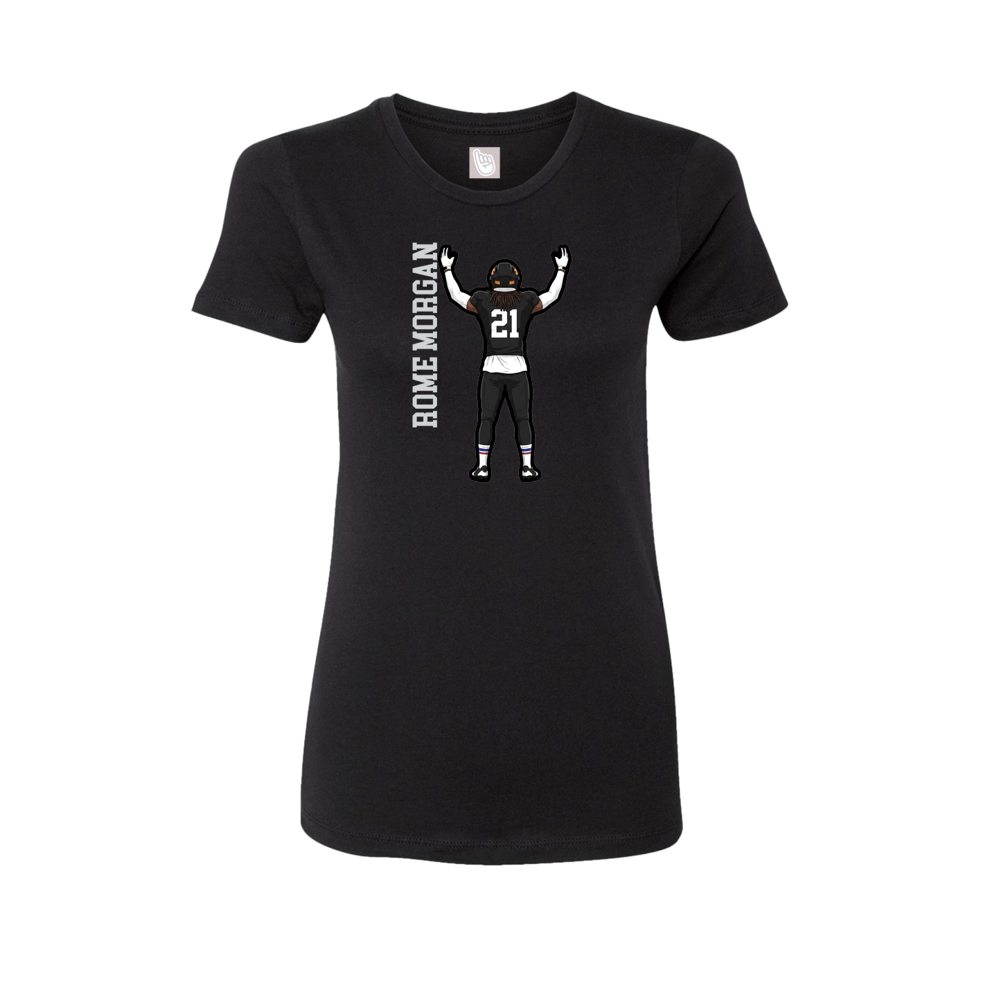 Womens Tee — Name Vertical in Black