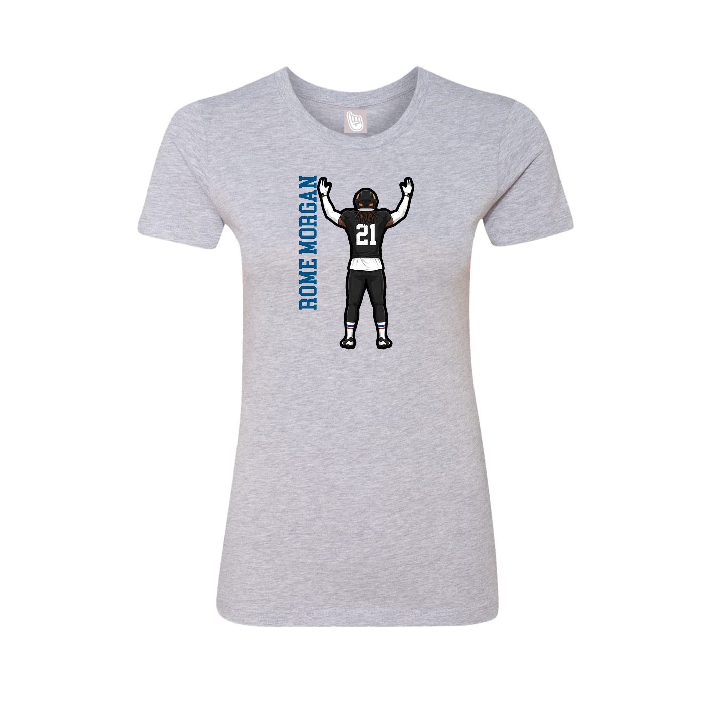 Fitted Women's Tee — Name Vertical in Grey