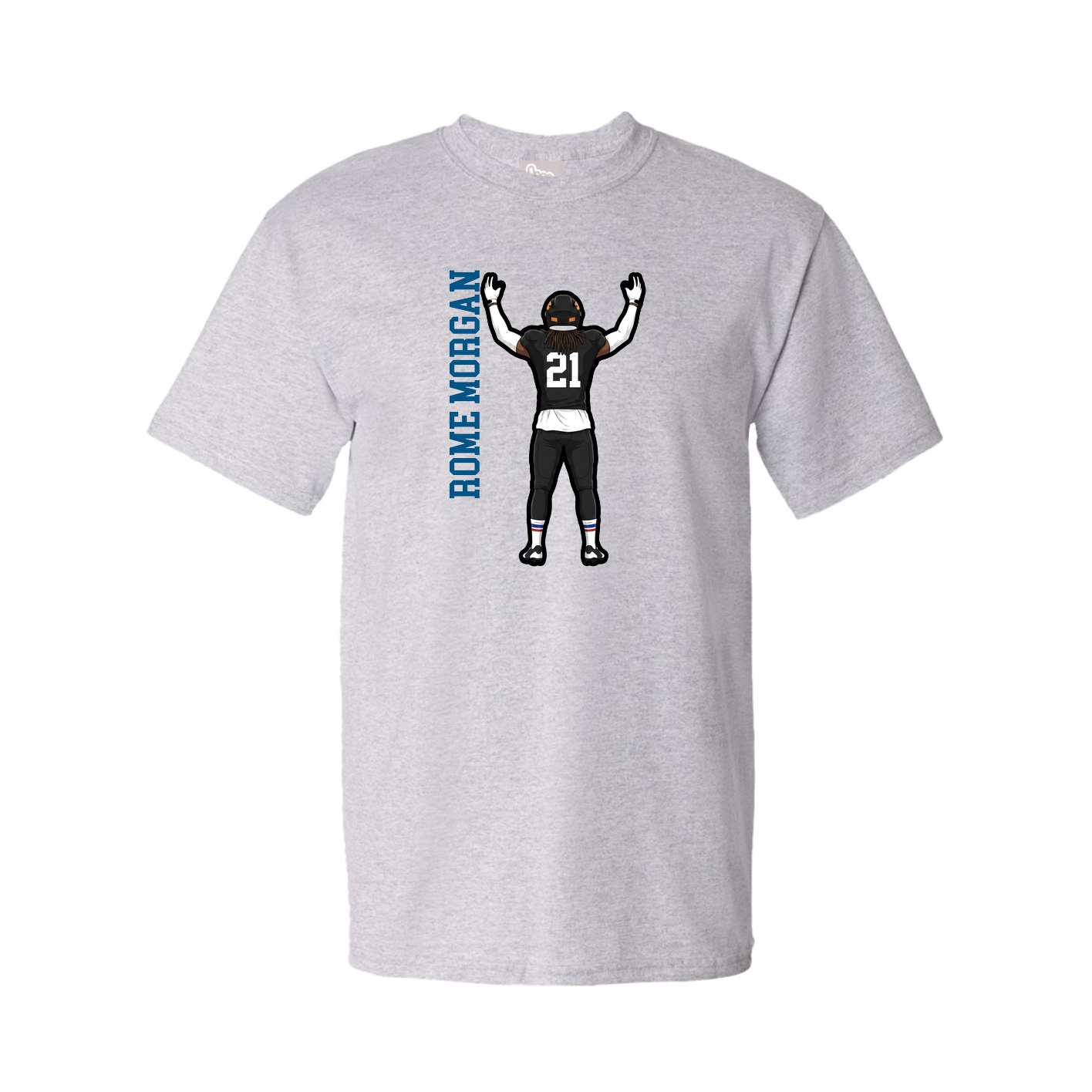 Youth Tee — Name Vertical in Grey