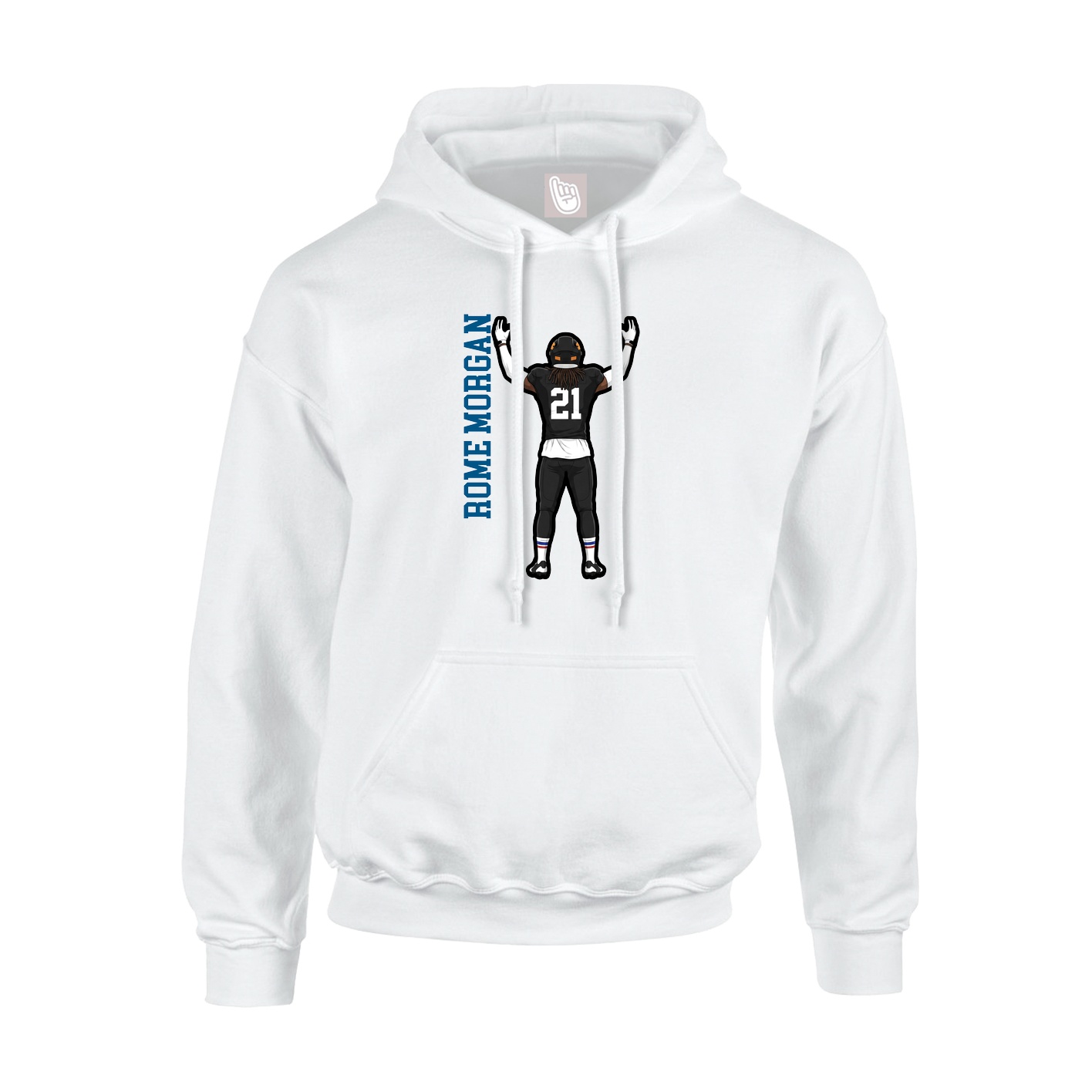 Youth Hoodie — Name Vertical in White