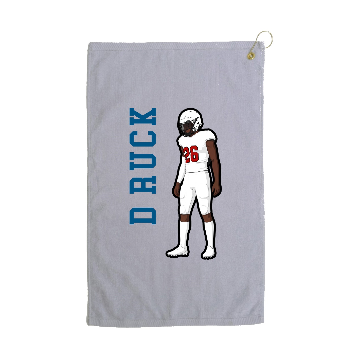Golf Towel — Name Vertical in Grey