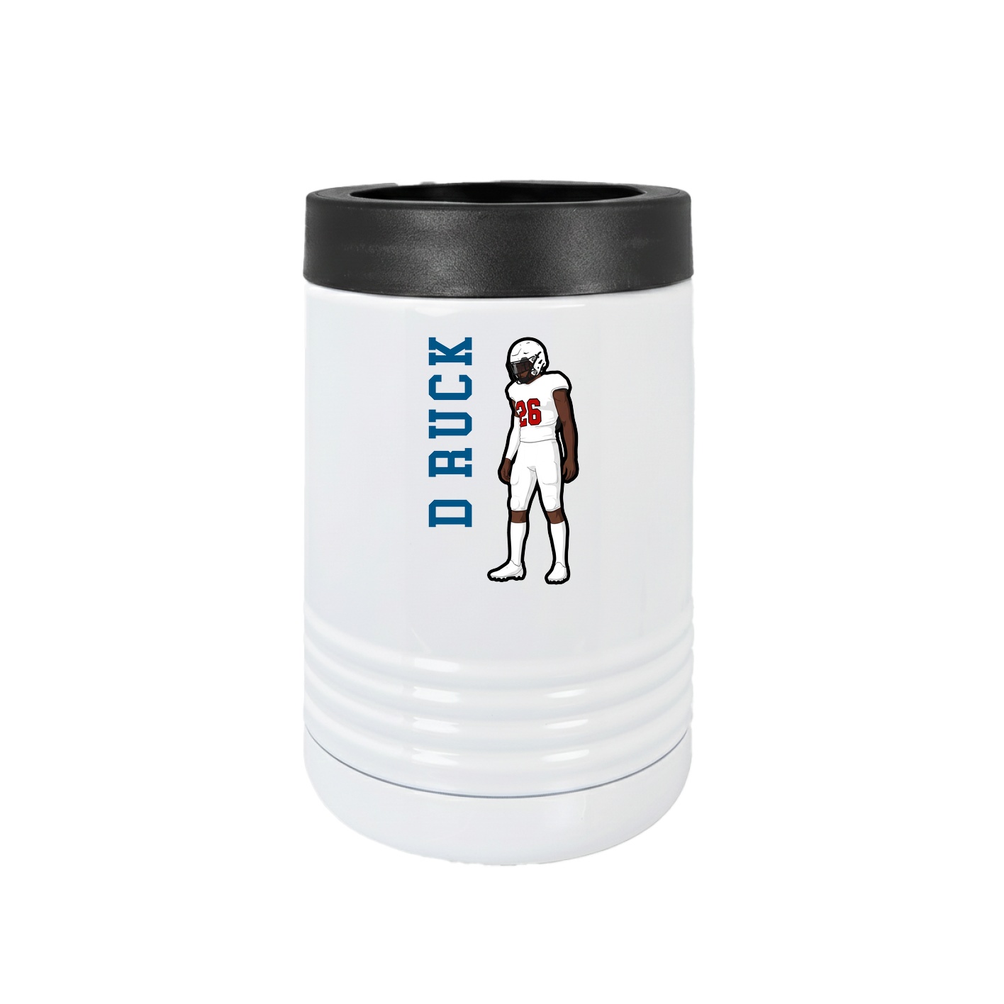 Beverage Holder — Name Vertical in White