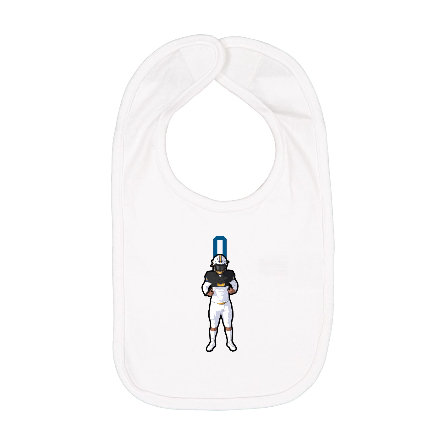 Infant Bib — Number Top in White