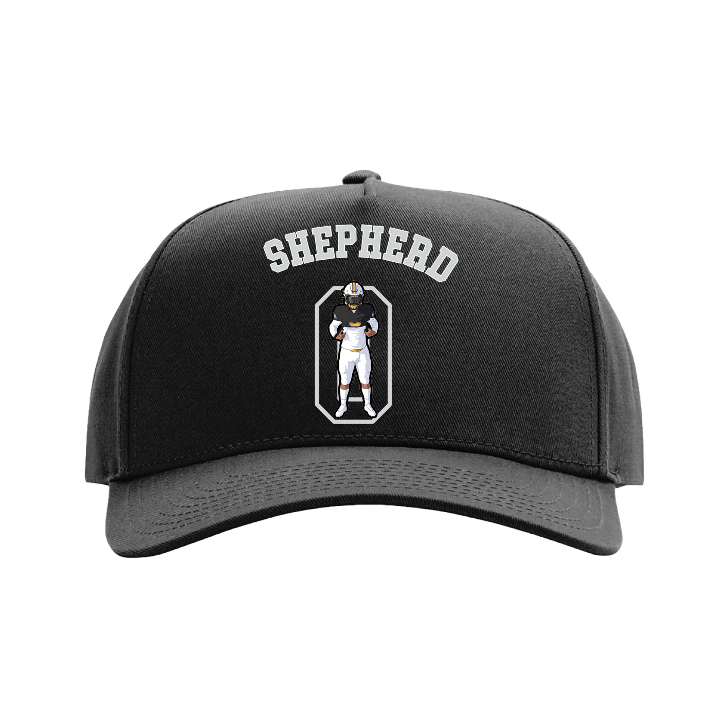 Full Fabric Five-Panel Champ Cap — Shirsey Arch in Black