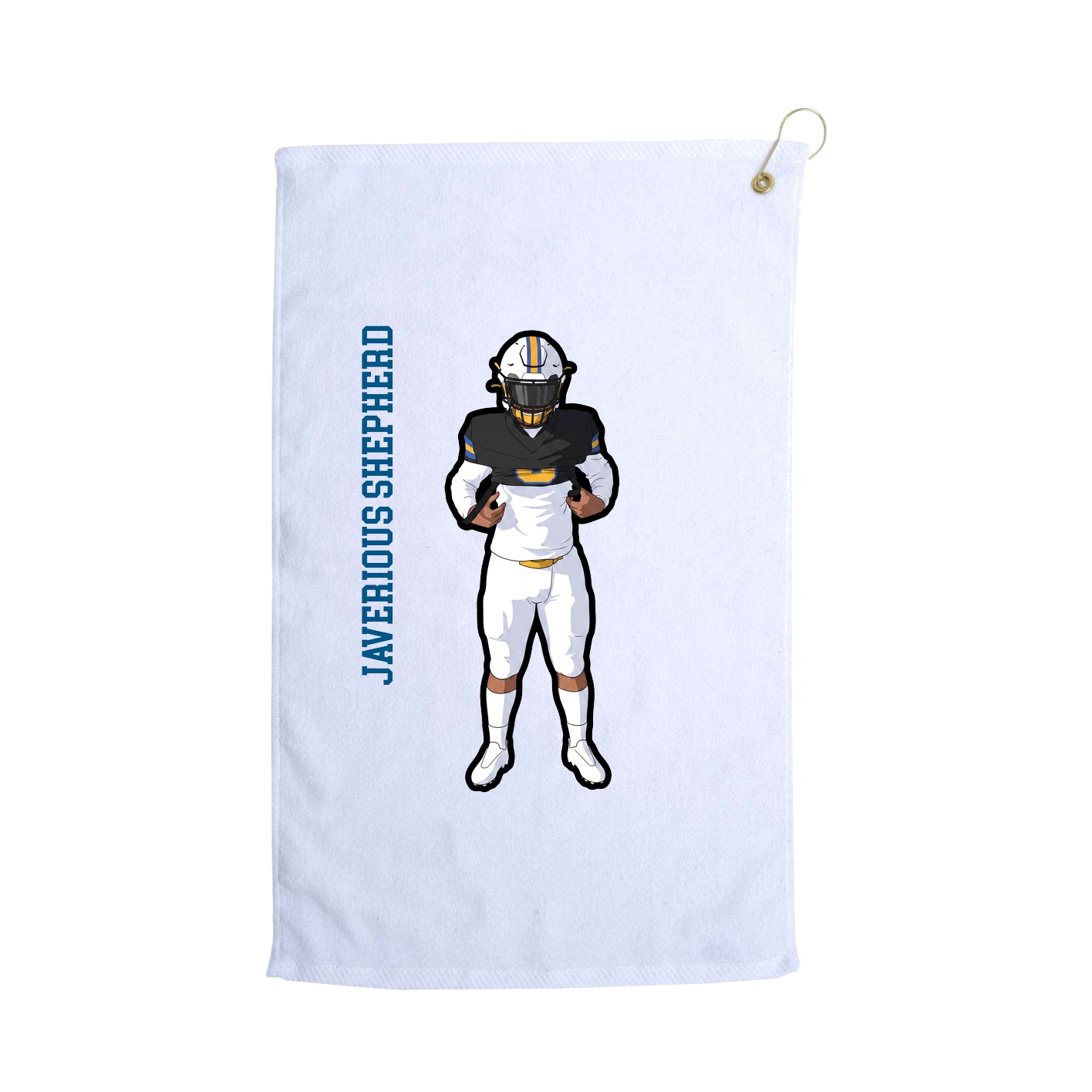 Golf Towel — Name Vertical in White