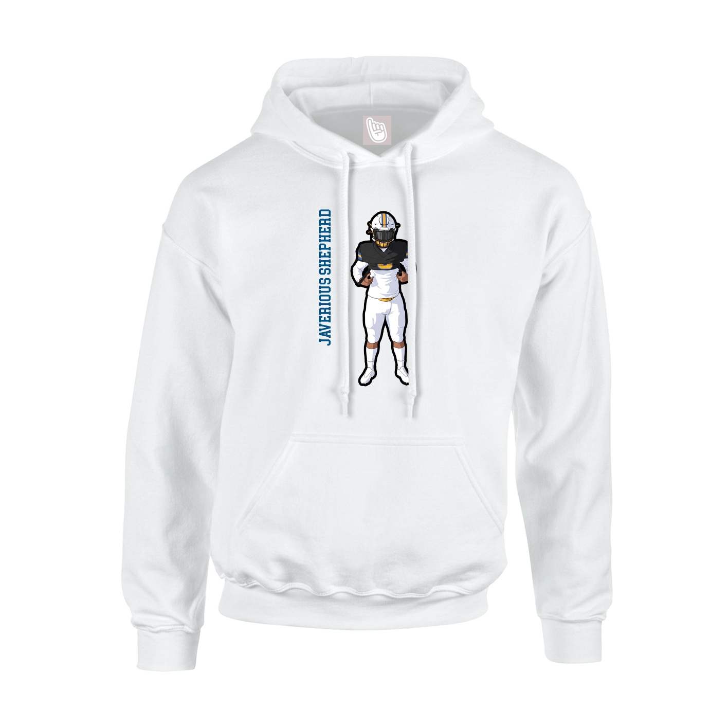 Youth Hoodie — Name Vertical in White