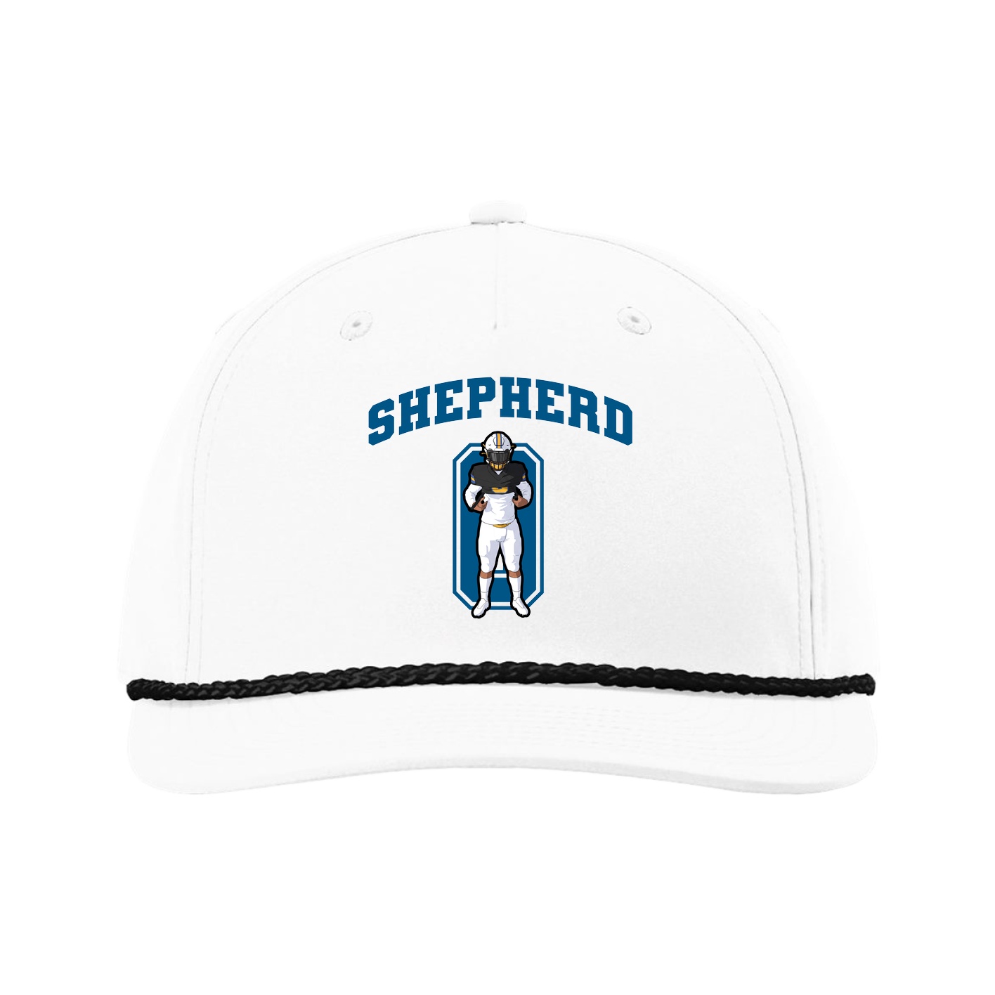 Five-Panel Classic Rope Cap — Number in White