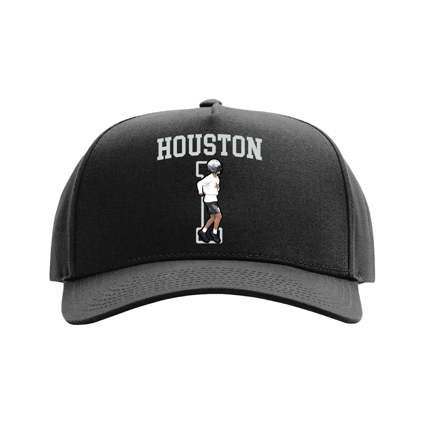 Full Fabric Five-Panel Champ Cap — Shirsey in Black