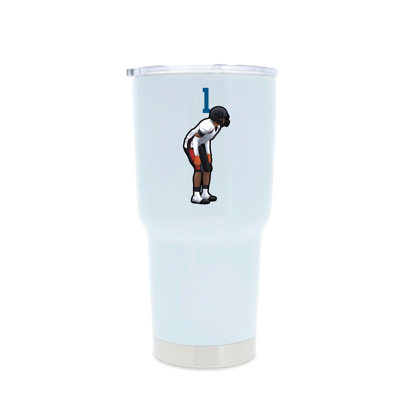 30oz Stainless Steel Tumbler — Number Top in White